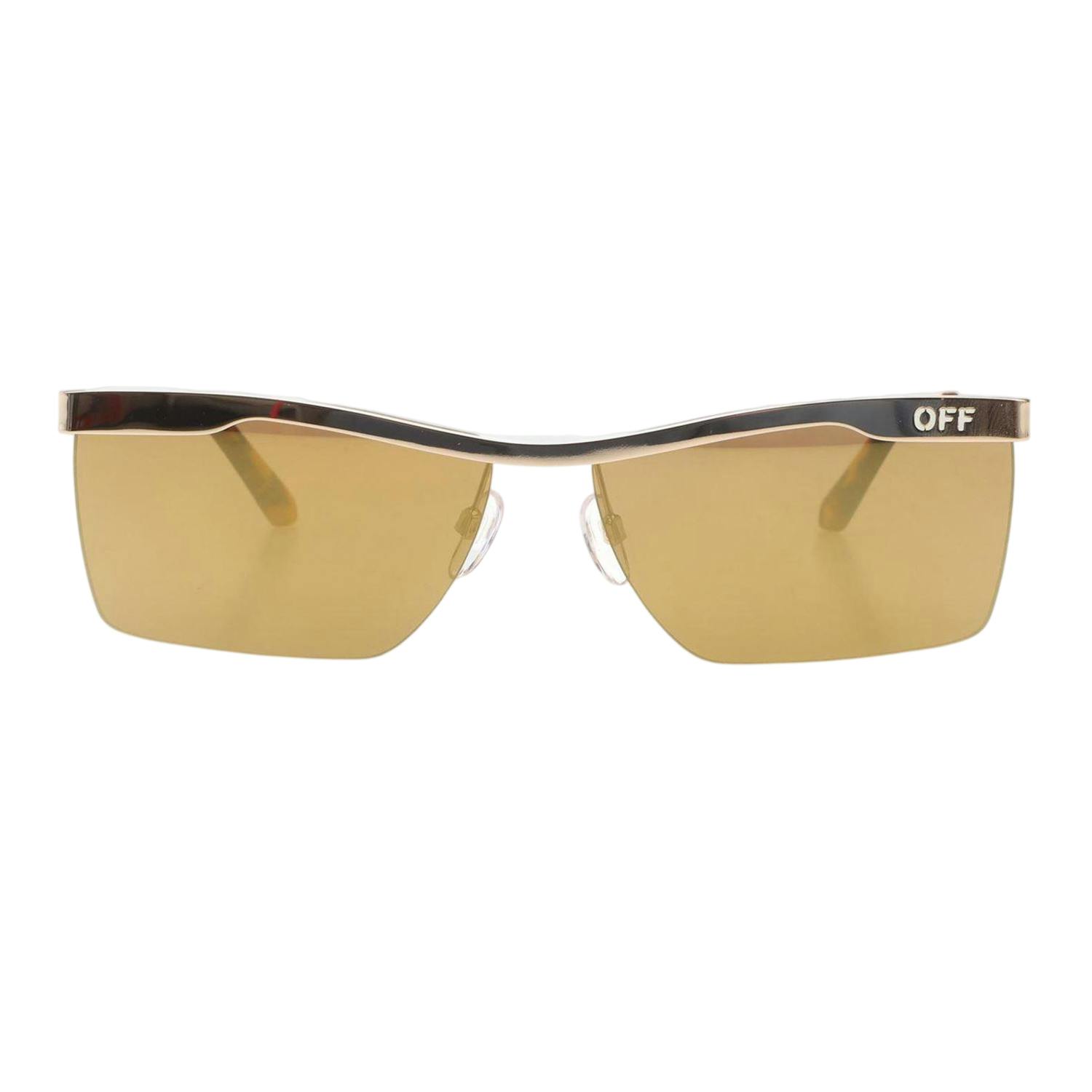 Off-White White/Gold Off- Off Rimini Mirrored Sunglasses - One Size - 100% Mixed