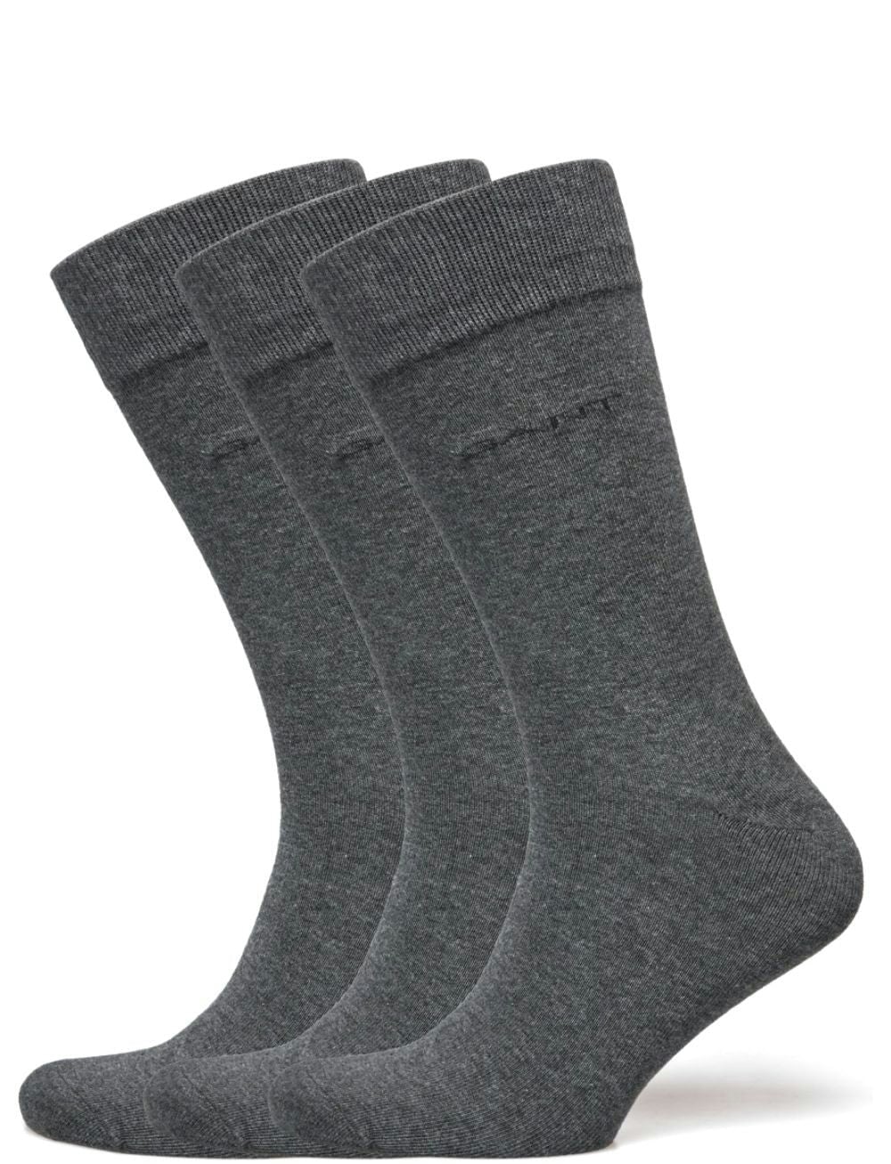 Gant Grey 3-Pack Soft Cotton Socks, Charcoal Melange - Eur 40-42