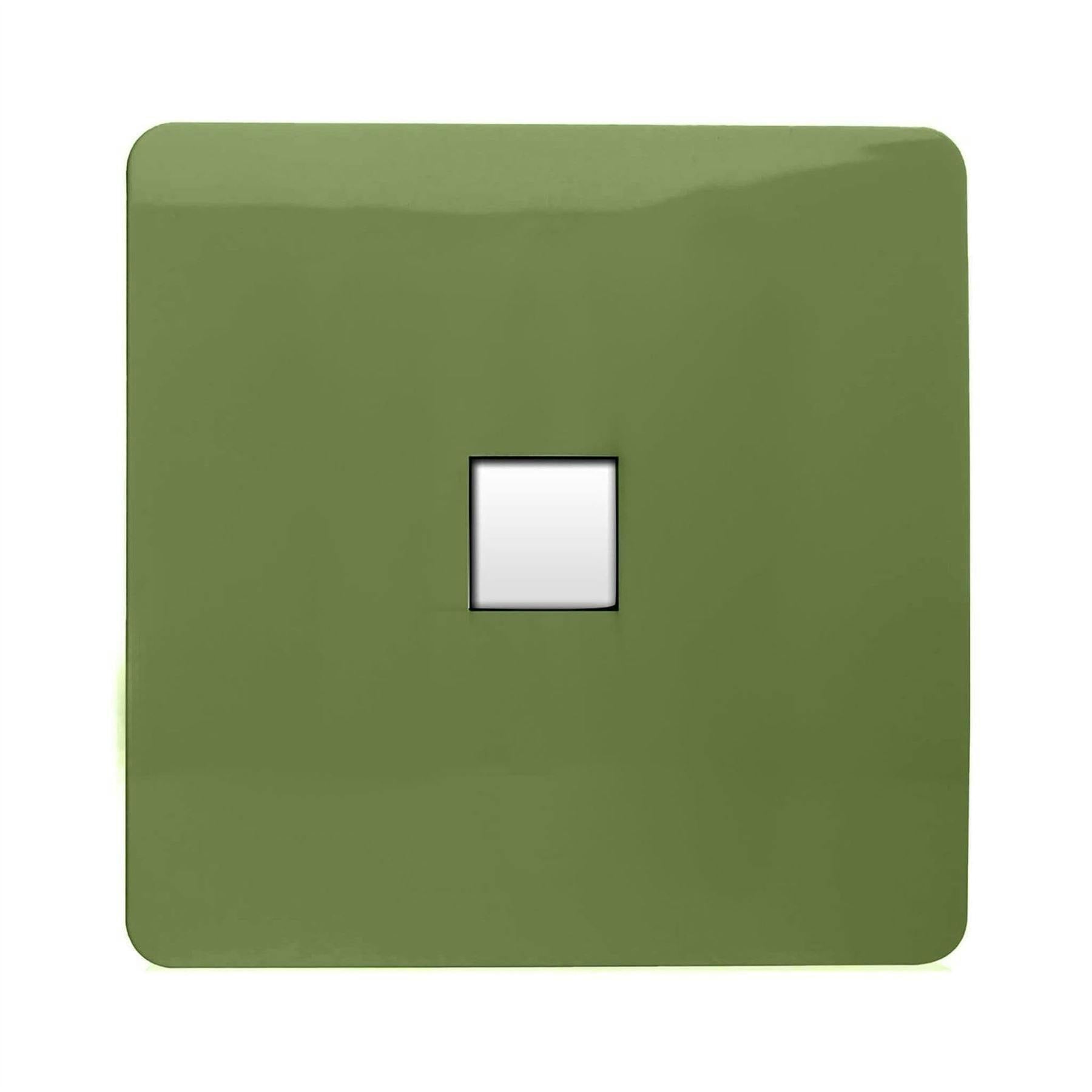 Trendi Switch Green 1 Gang Rj45 Cat 6 Modern Designer Pc Ethernet Socket In Moss