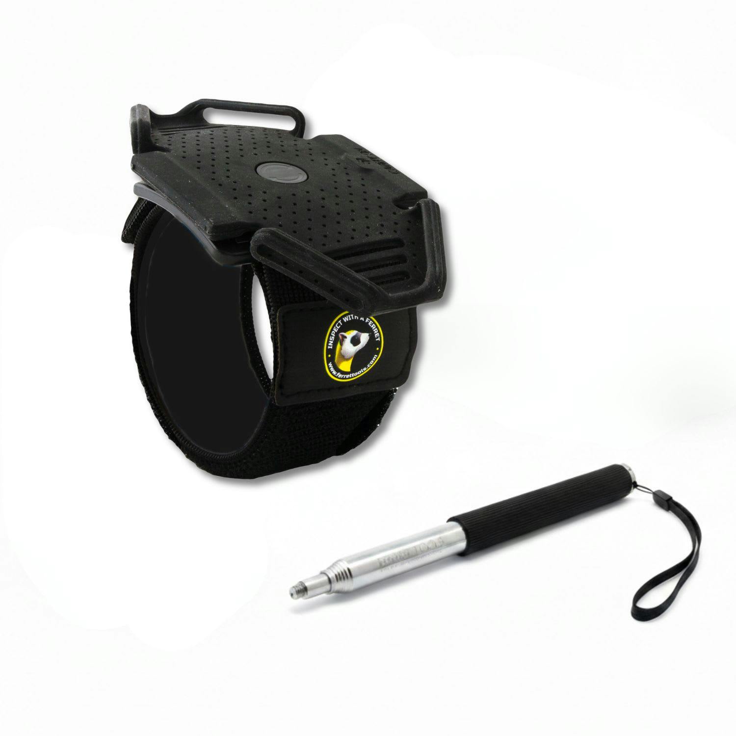 Ferret Stick Mini 47” Compact Anti-Twist Extension Rod & 360° Rotatable Hands-Free Phone Holder Wristband For Inspection Cameras