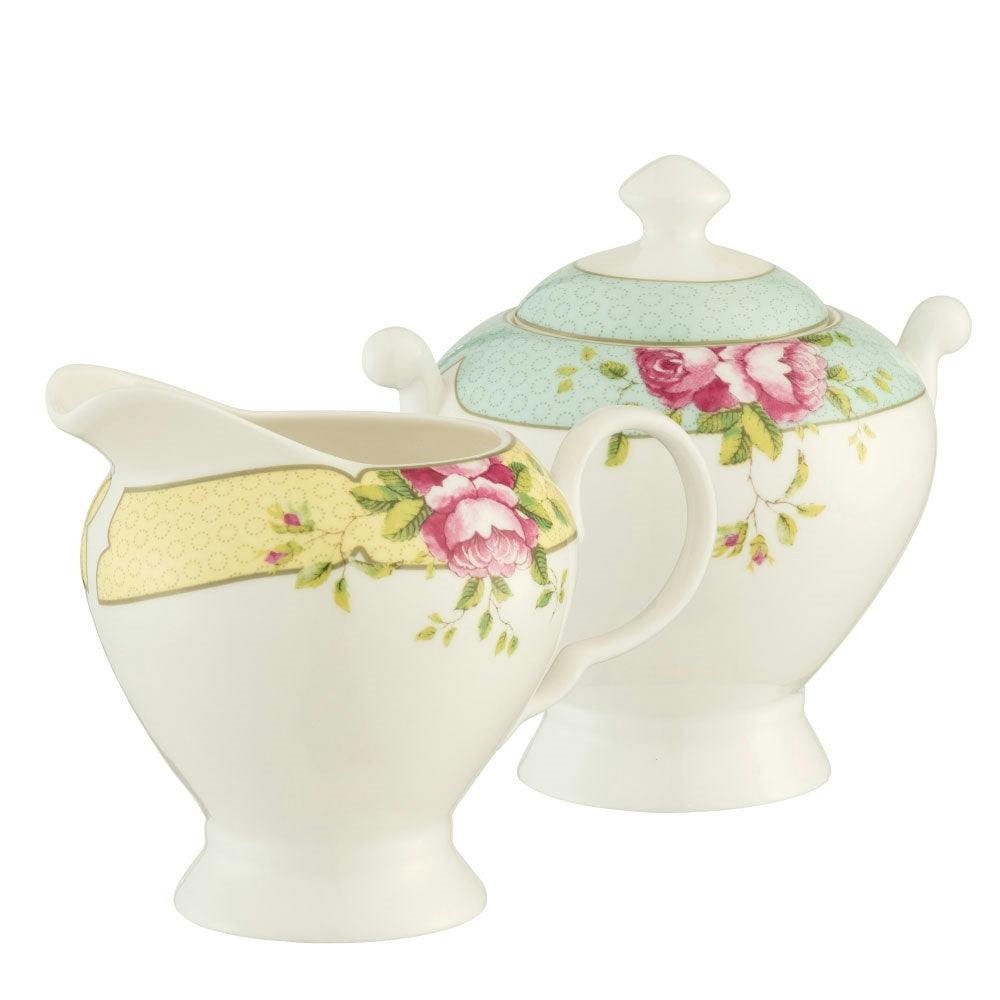 Rackhams Cream Aynsley Archive Rose Sugar & Set