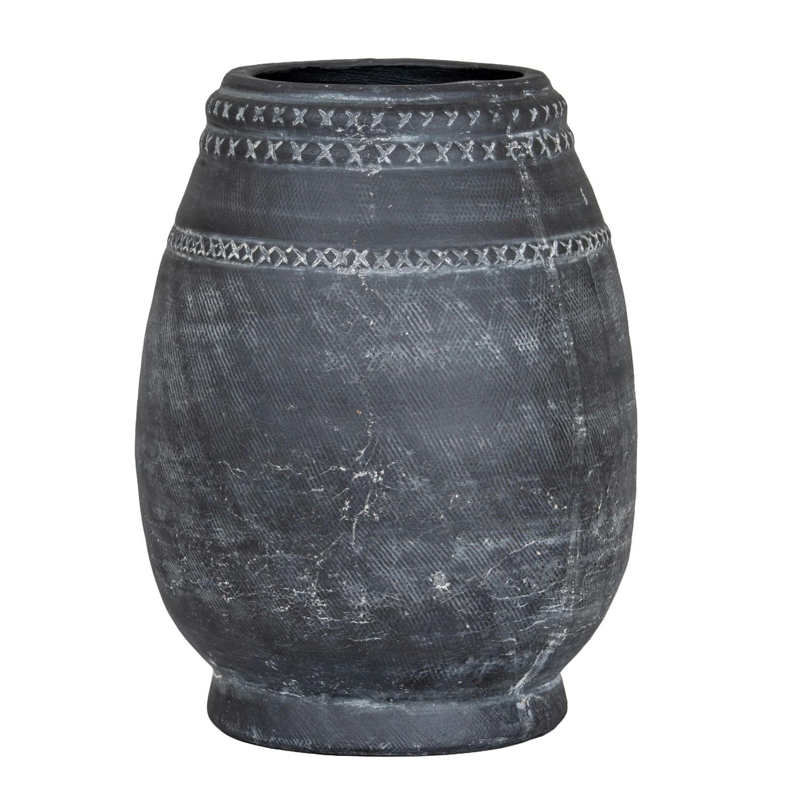 Rackhams Black Etched Collection Tall Vase - 25Cm X 19Cm X 19Cm - 100% Mixed