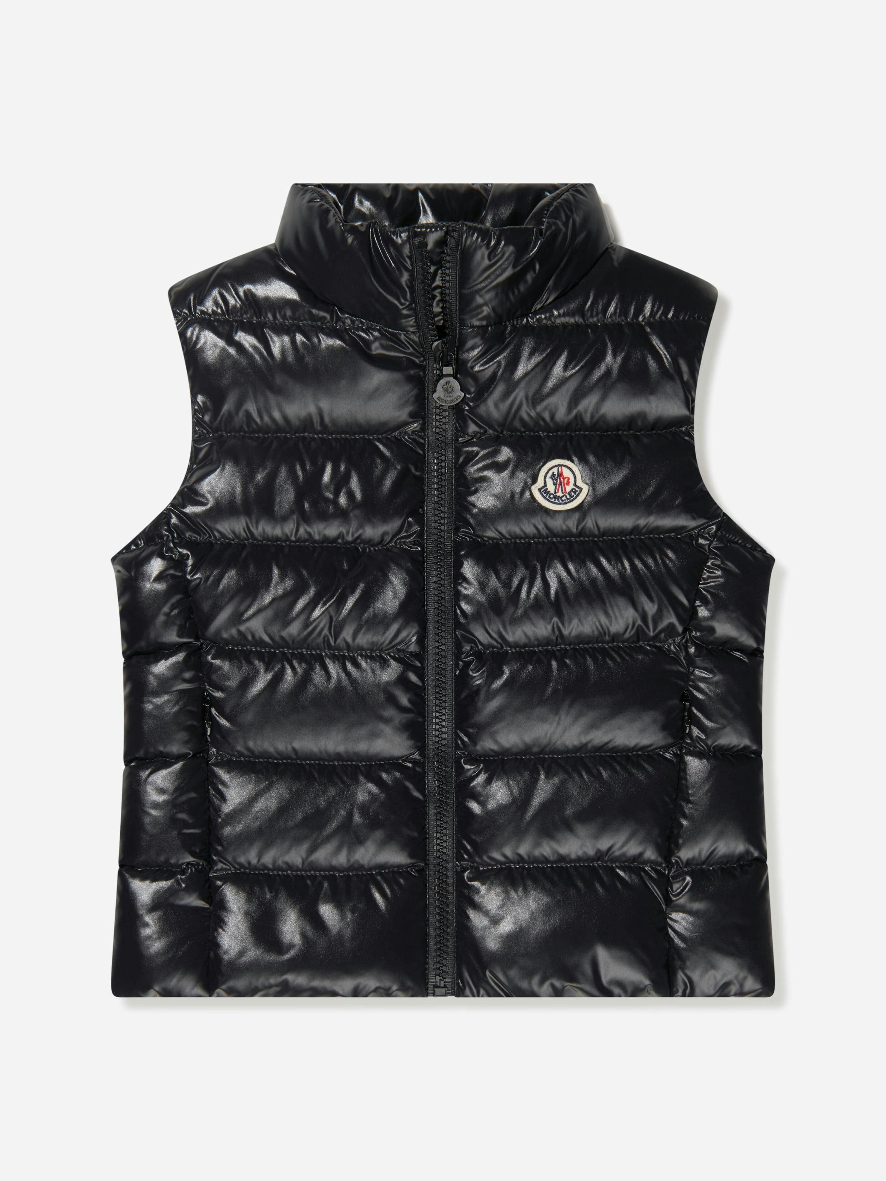 Moncler Enfant Girls Black Down Padded Ghany Gilet In - 12 Yrs