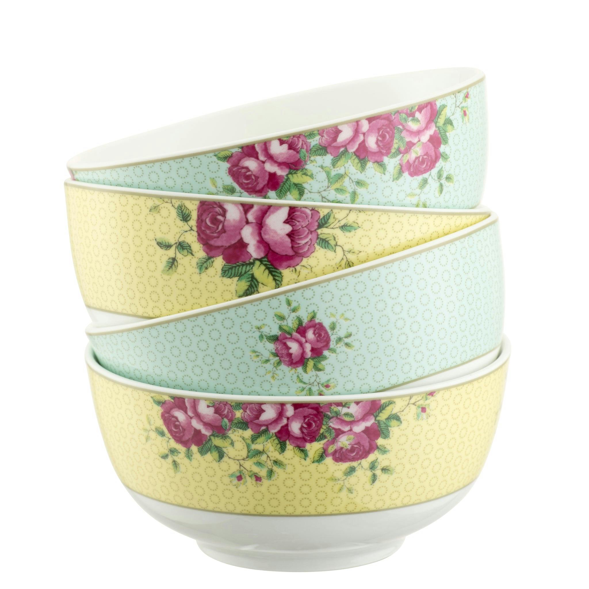 Rackhams Aynsley Archive Rose Cereal Bowl Set Of 4