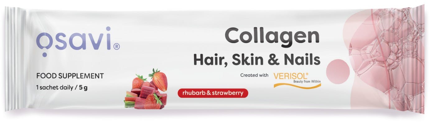 Osavi Collagen Peptides Hair Skin & Nails Rhubarb & Strawberry 5G - Image 2