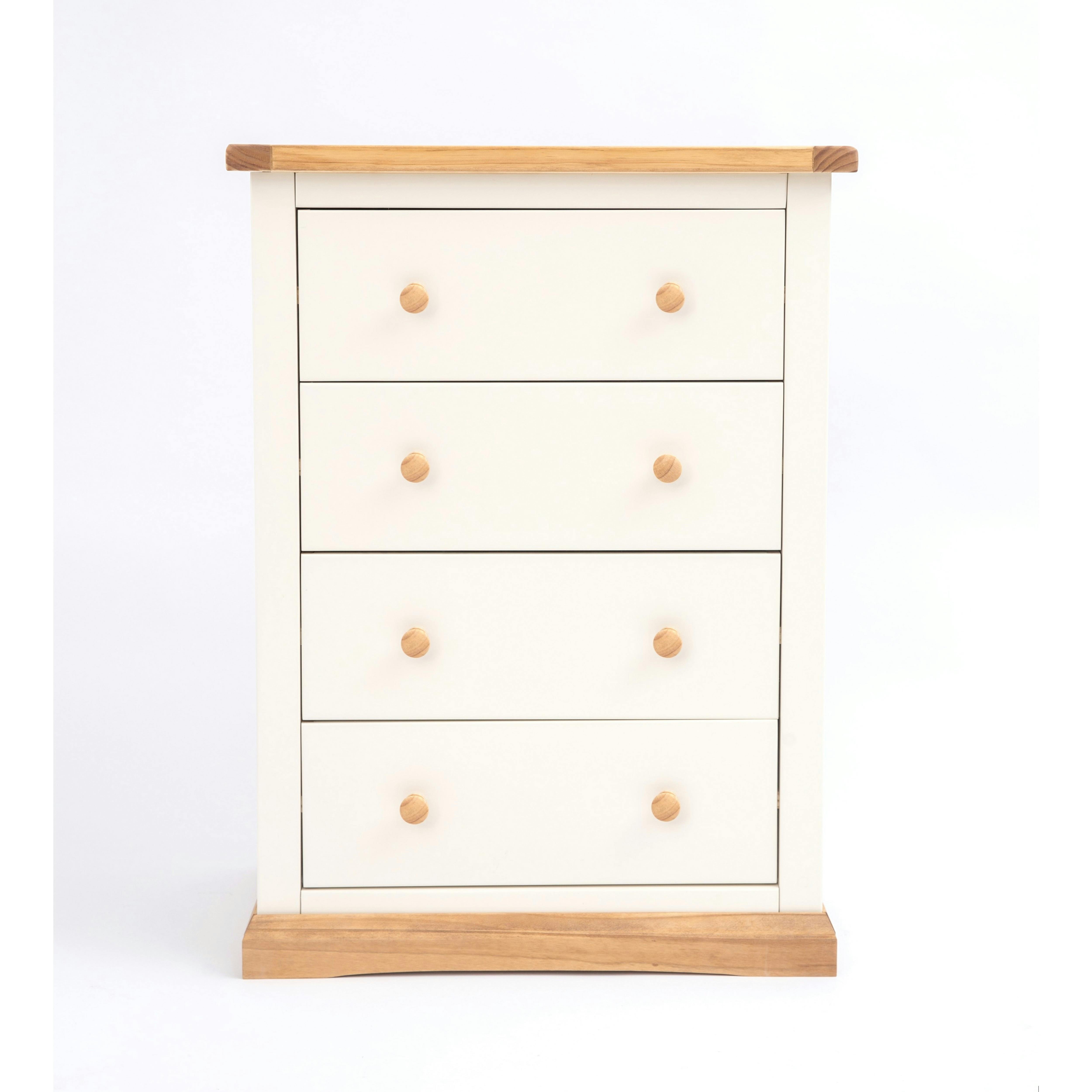 Cabinet Bits Unisex Off-White Trevi Drawer Chest Of Drawers Wood Knob In Size 4 - Image 3