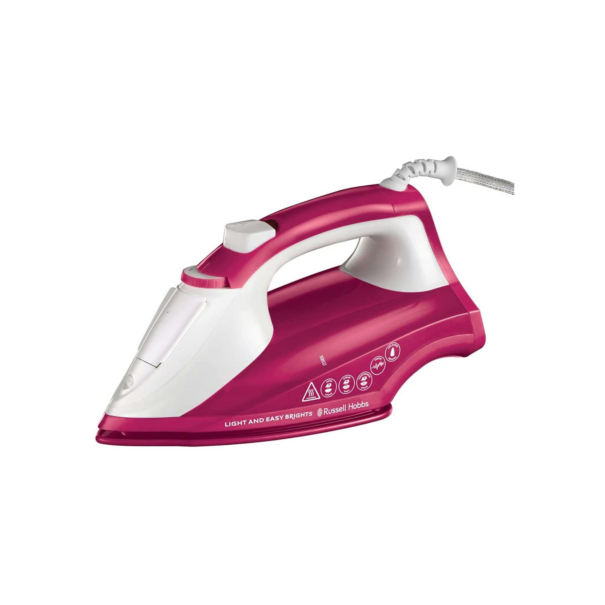 Russell Hobbs Light/Pink 2400W And Easy Brights Steam Iron