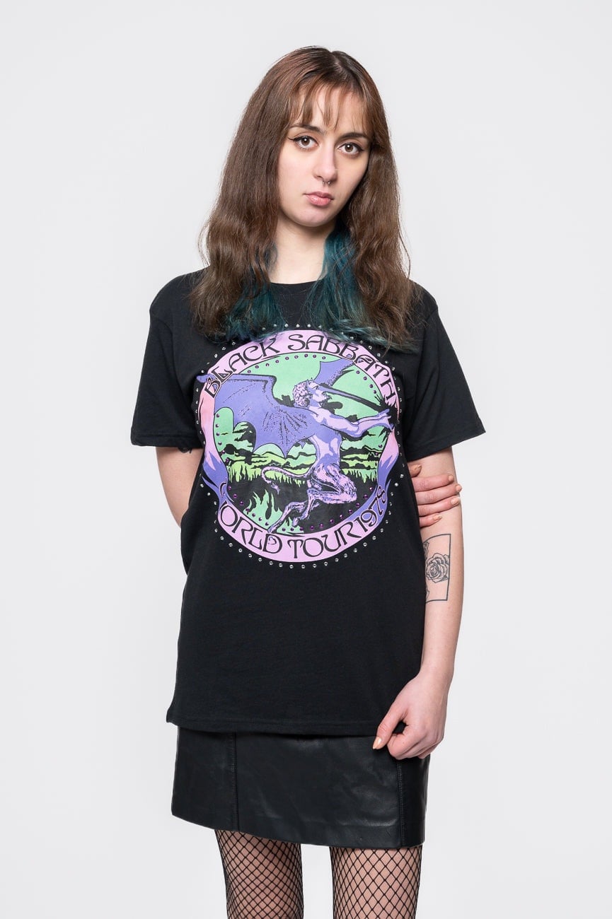 Paradiso Clothing Unisex Black Sabbath Tour 1978 Diamante T Shirt - Xl