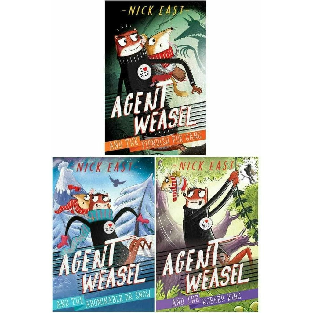 Hachette The Agent Weasel Series 3 Books Set By Nick East Fiendish Fox Gang, Abominable Dr Snow, Robber King