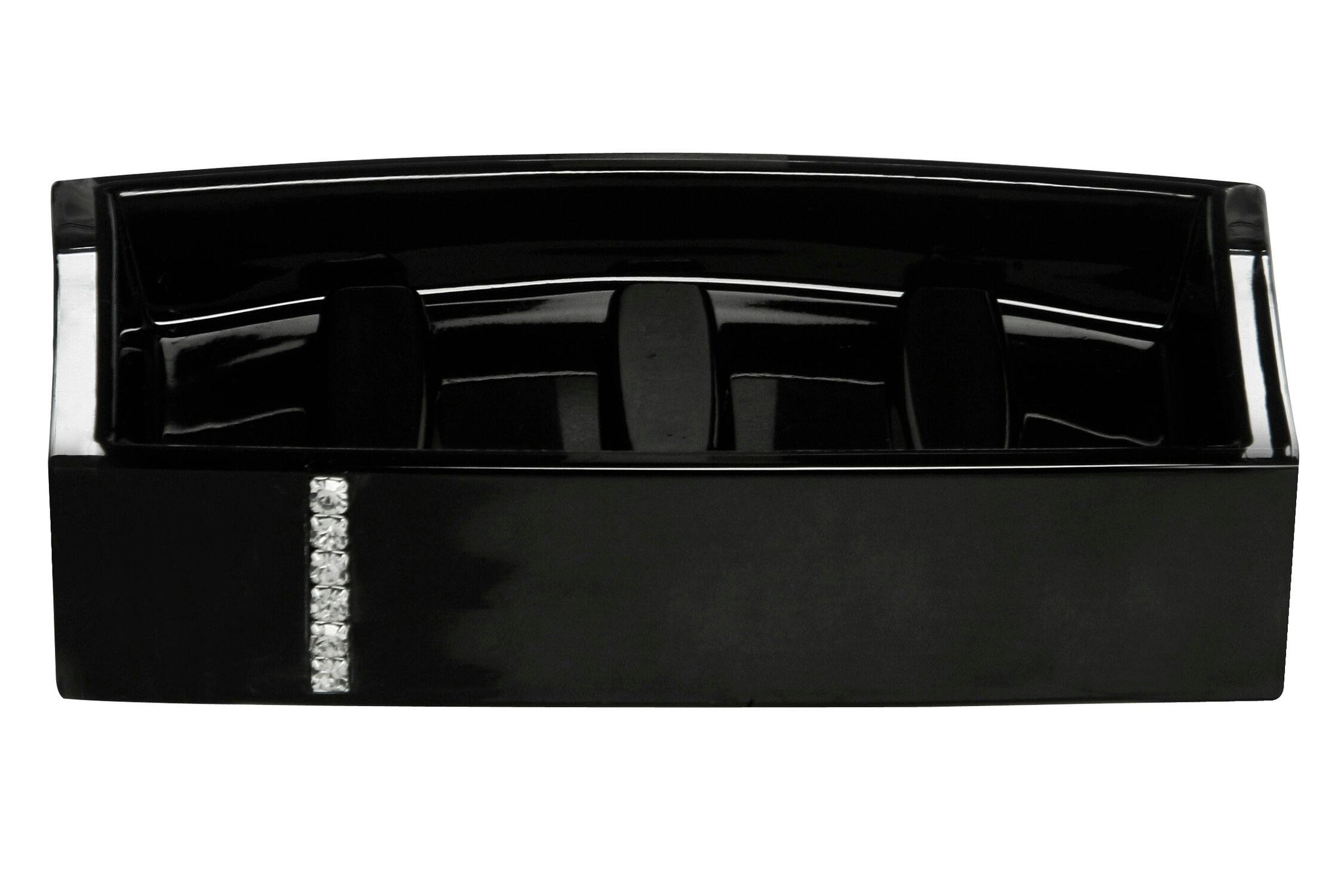 Rackhams Black Acrylic And Crystal Soap Dish