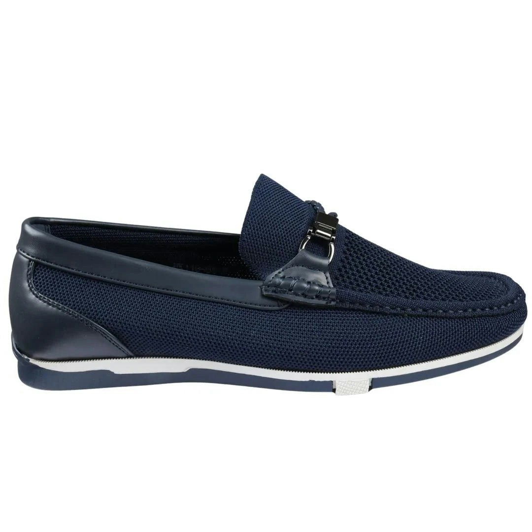 Dolcetto Men's Lightweight Mesh Breathable Loafers Shoes - Navy - Uk 9