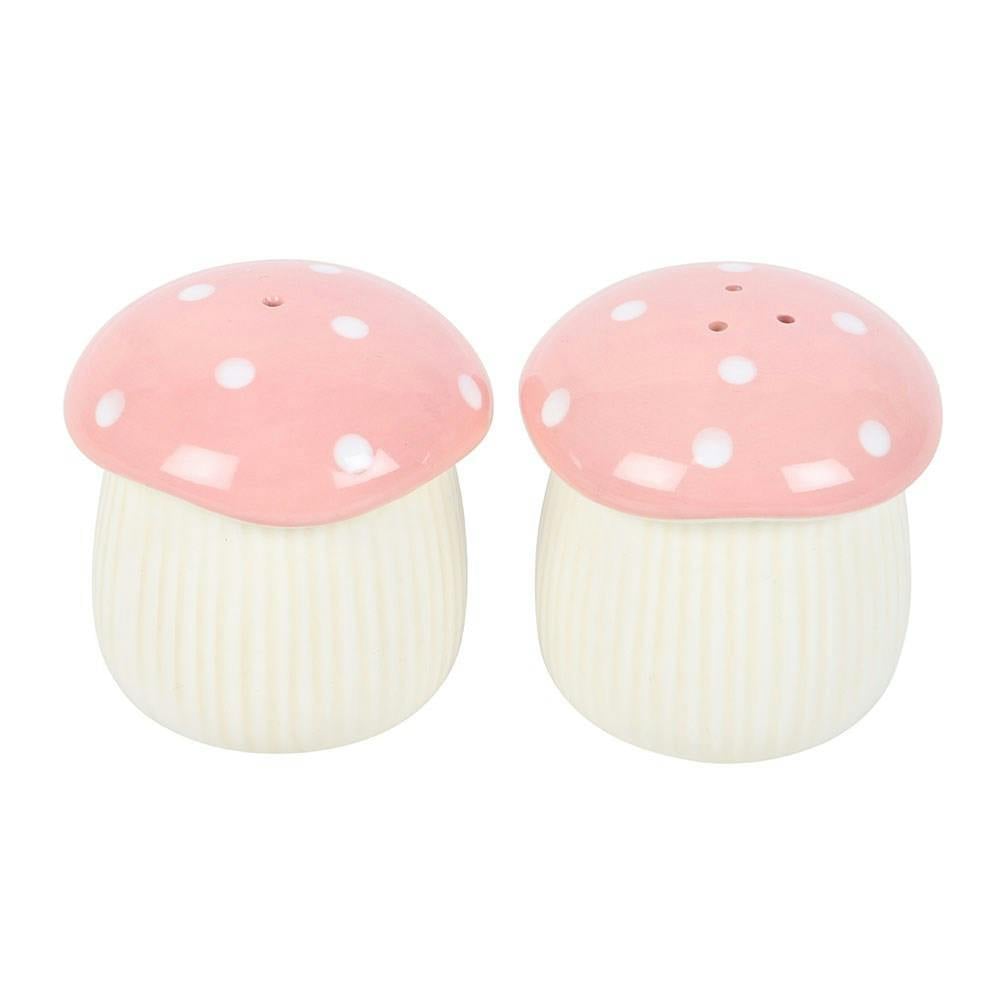 Kingsbury Gifts Pink Mushroom Ceramic Salt & Pepper Shaker Set
