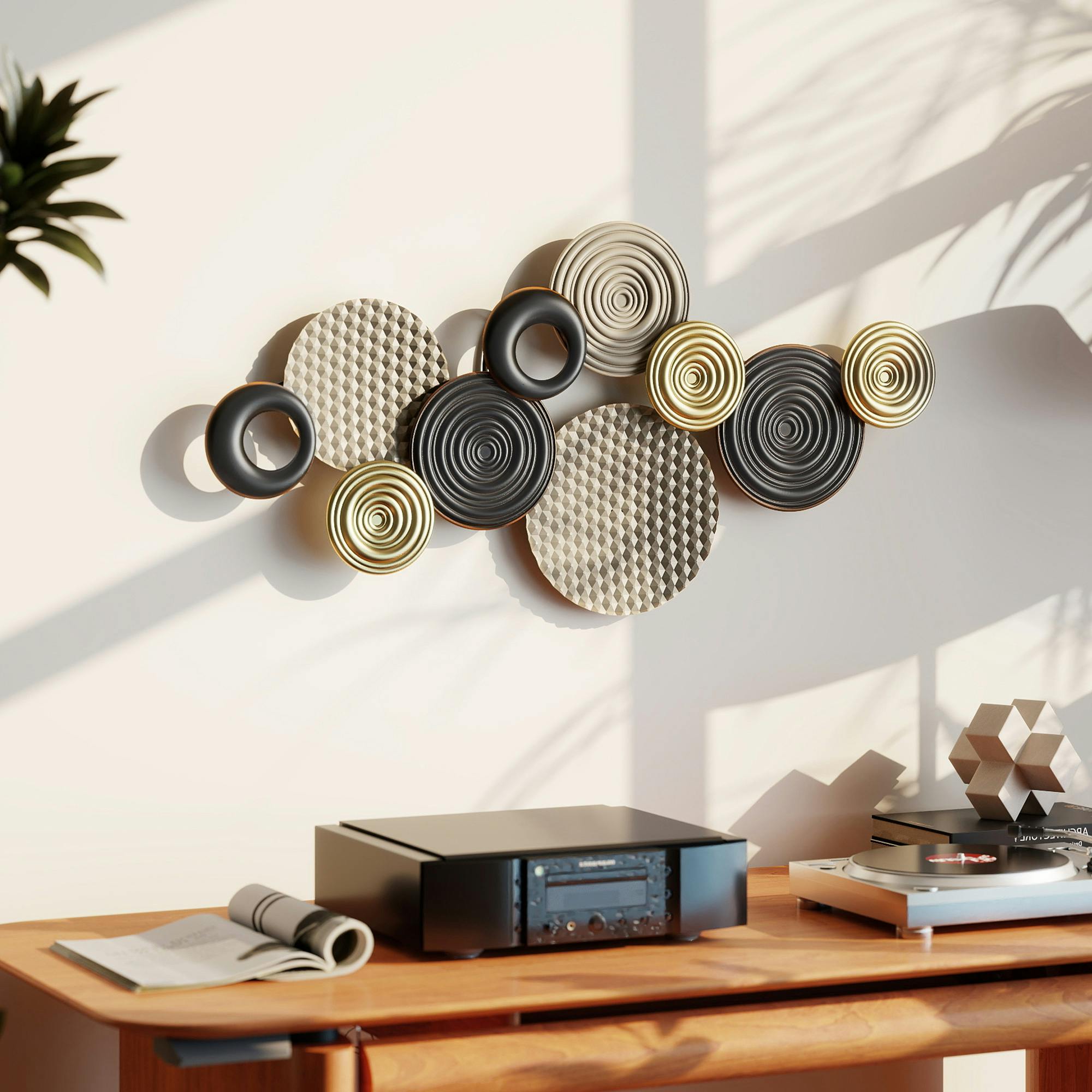 Rackhams Metal Wall Art, Large 3D Wall Sculpture For Living Room Dining Room