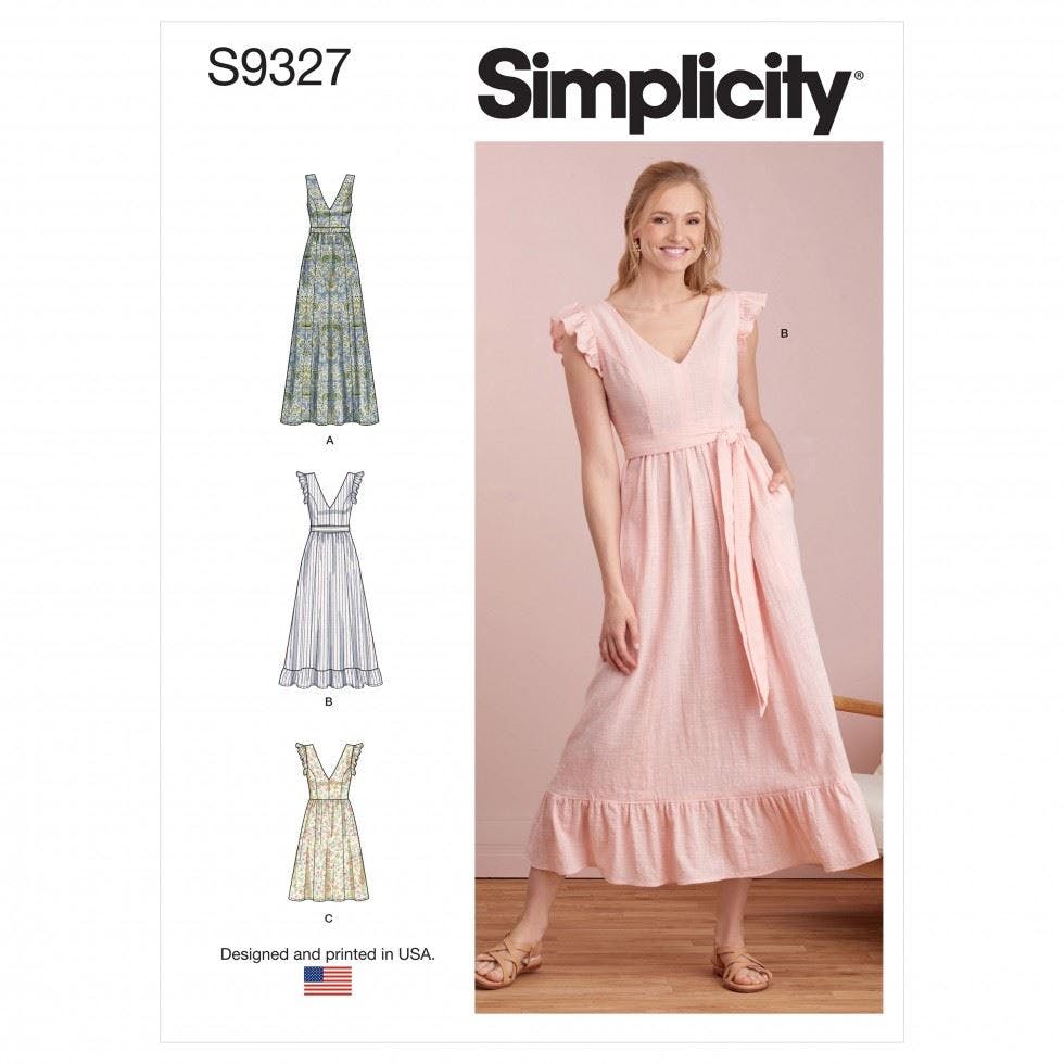 Simplicity Women's Sewing Pattern 9327, Dresses For H5 (6-8-10-12-14) - Easy - H5 (6-8-10-12-14)