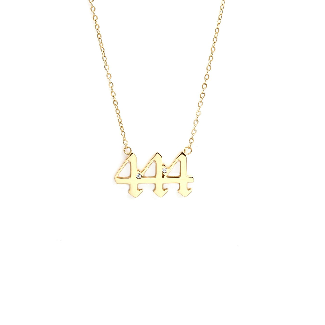 Say It With Gold Angel Number Necklace - 444 - Plated