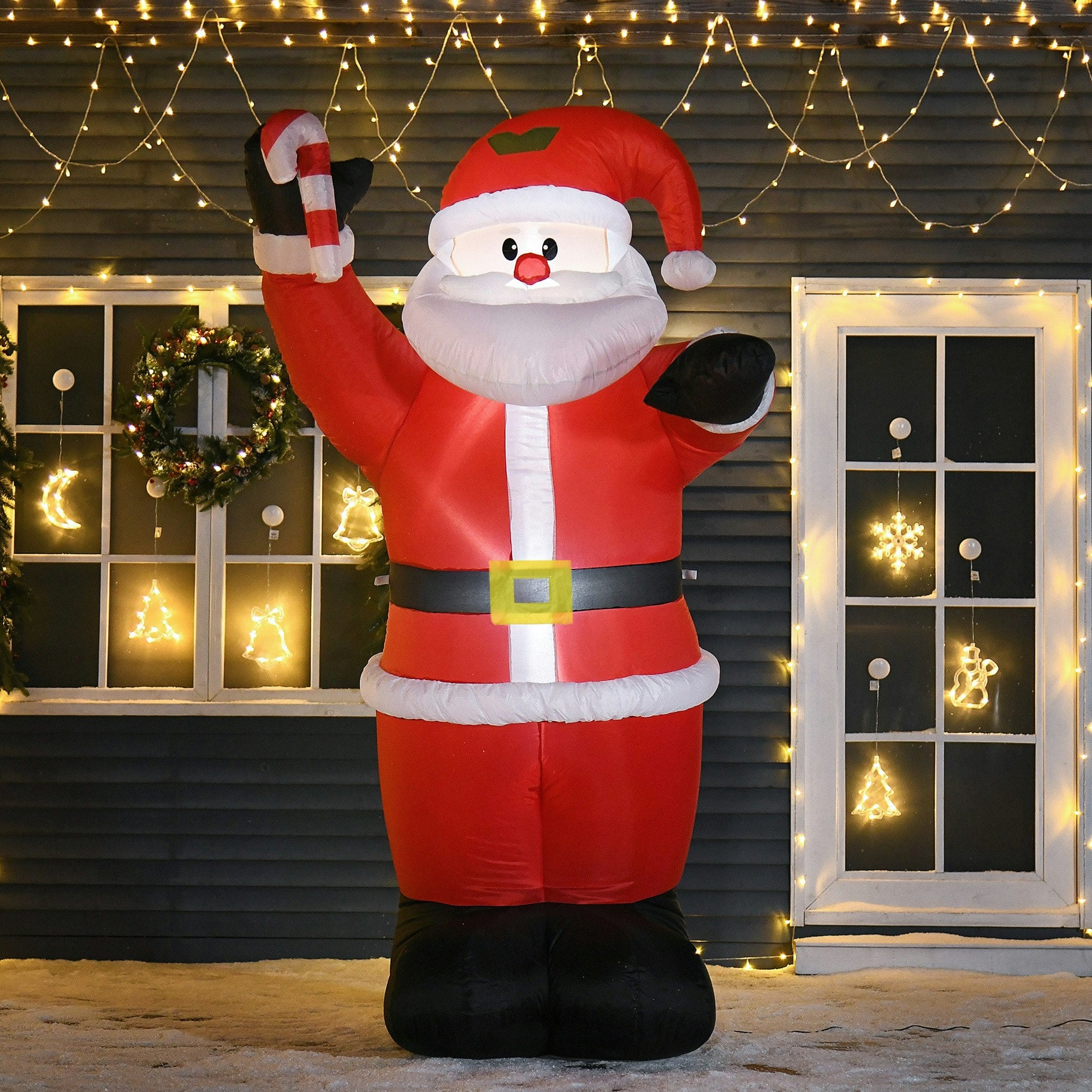 Homcom Inflatable Christmas Santa Claus Air Blown Decoration Yard For Lawn - 8Ft