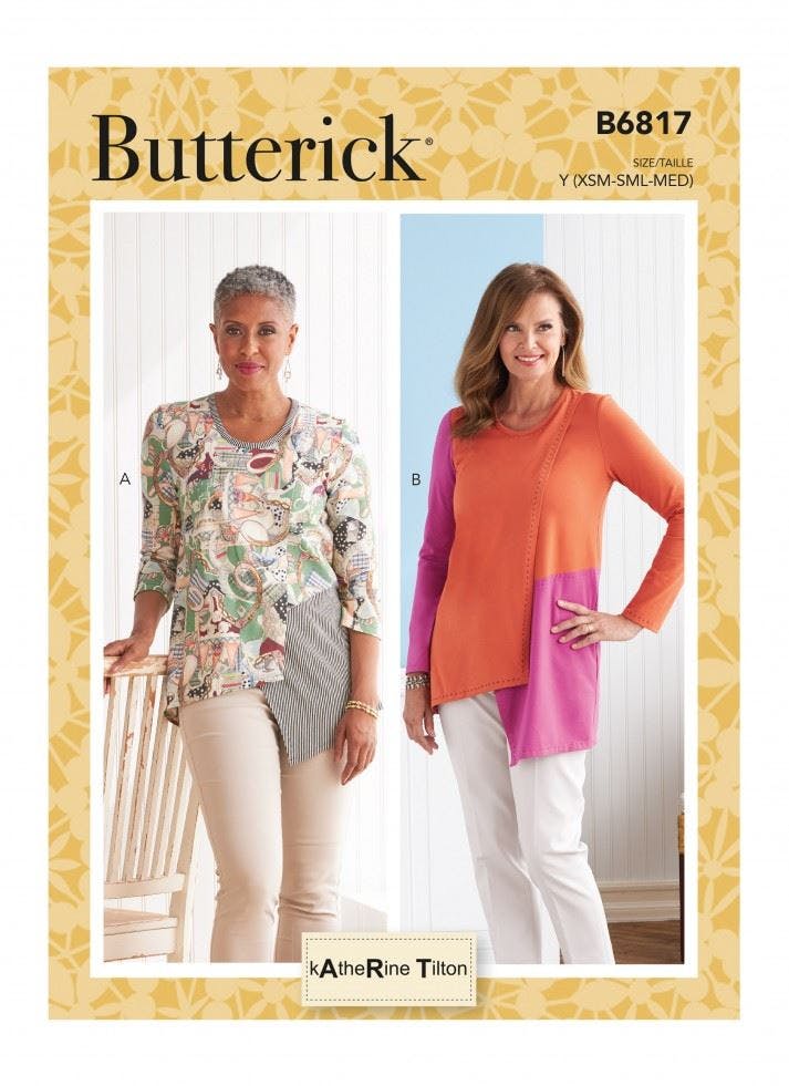 Butterick Women's Sewing Pattern 6817, Tops For Y (Xs-S-M) - Intermediate - Y (Xs-S-M)
