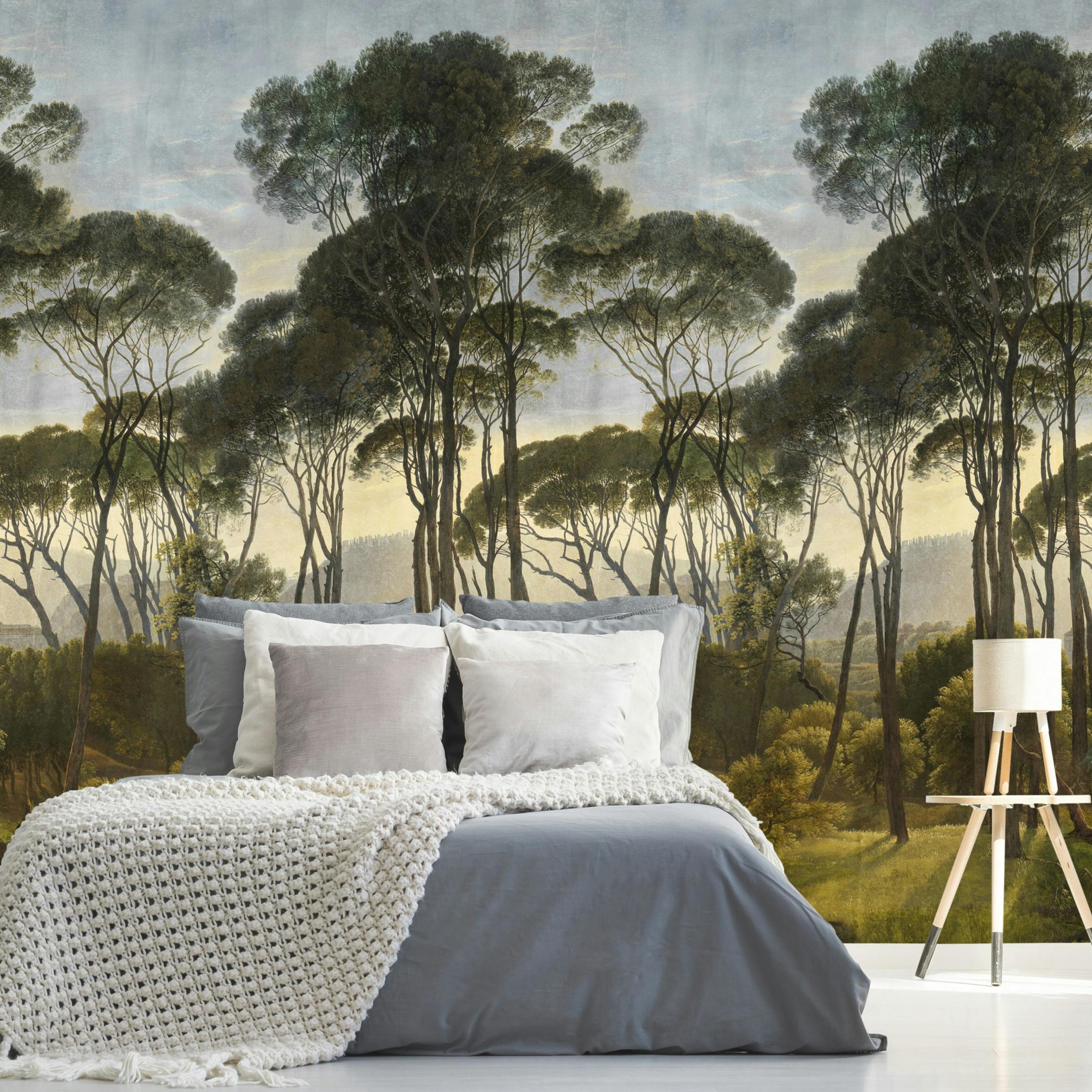 Grandeco Ancient Landscape Trees 3 Lane Repeatable Textured Mural, 1.59 X 2.8M