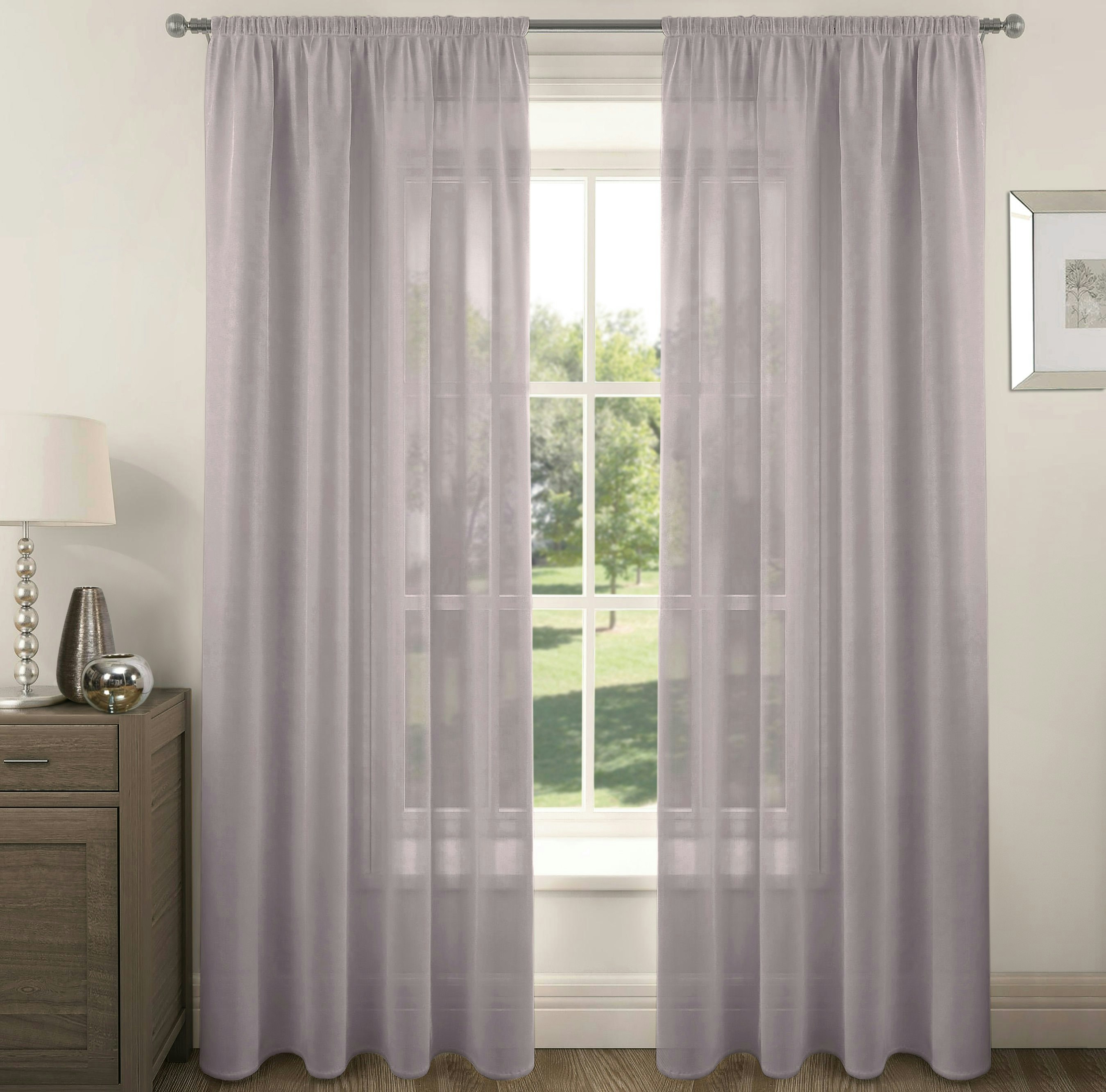 Velosso Mauve Riva Slot Top Voile Panel - 150Cm X 228Cm