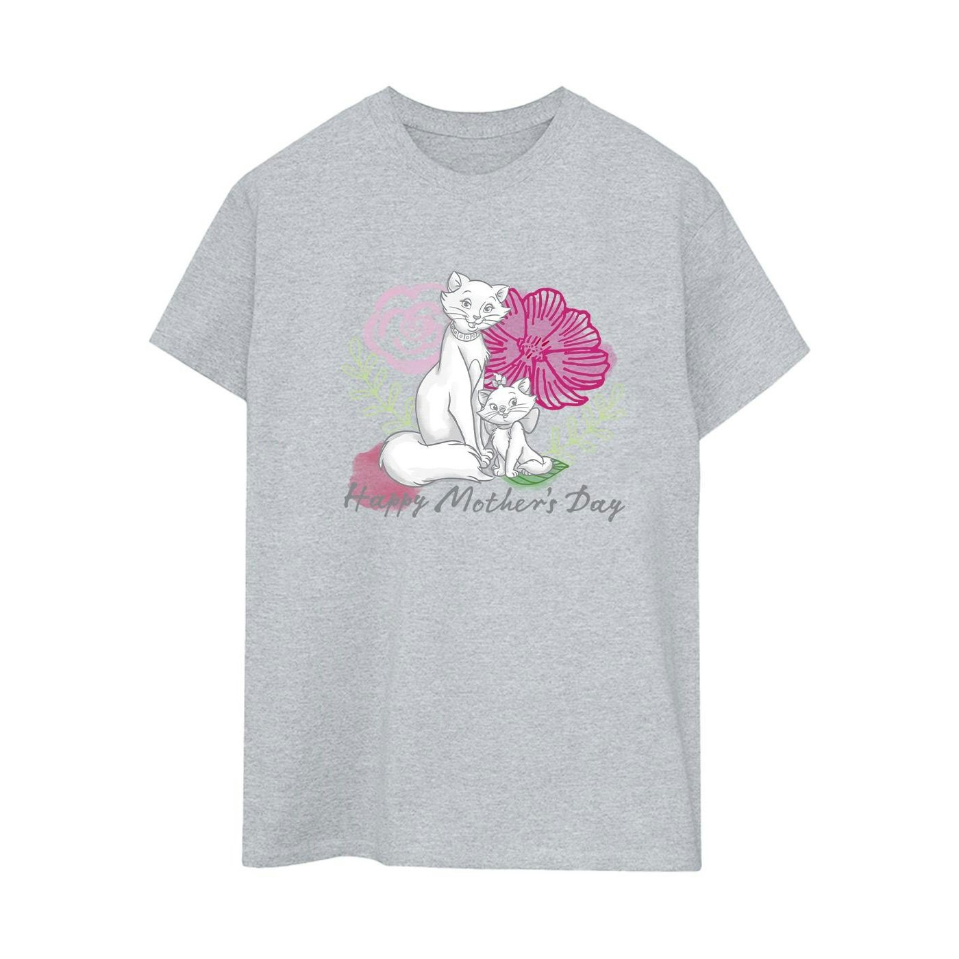 Disney Women's Grey / The Aristocats Mother´S Day Cotton Boyfriend T-Shirt - Sports - Sports Xxl