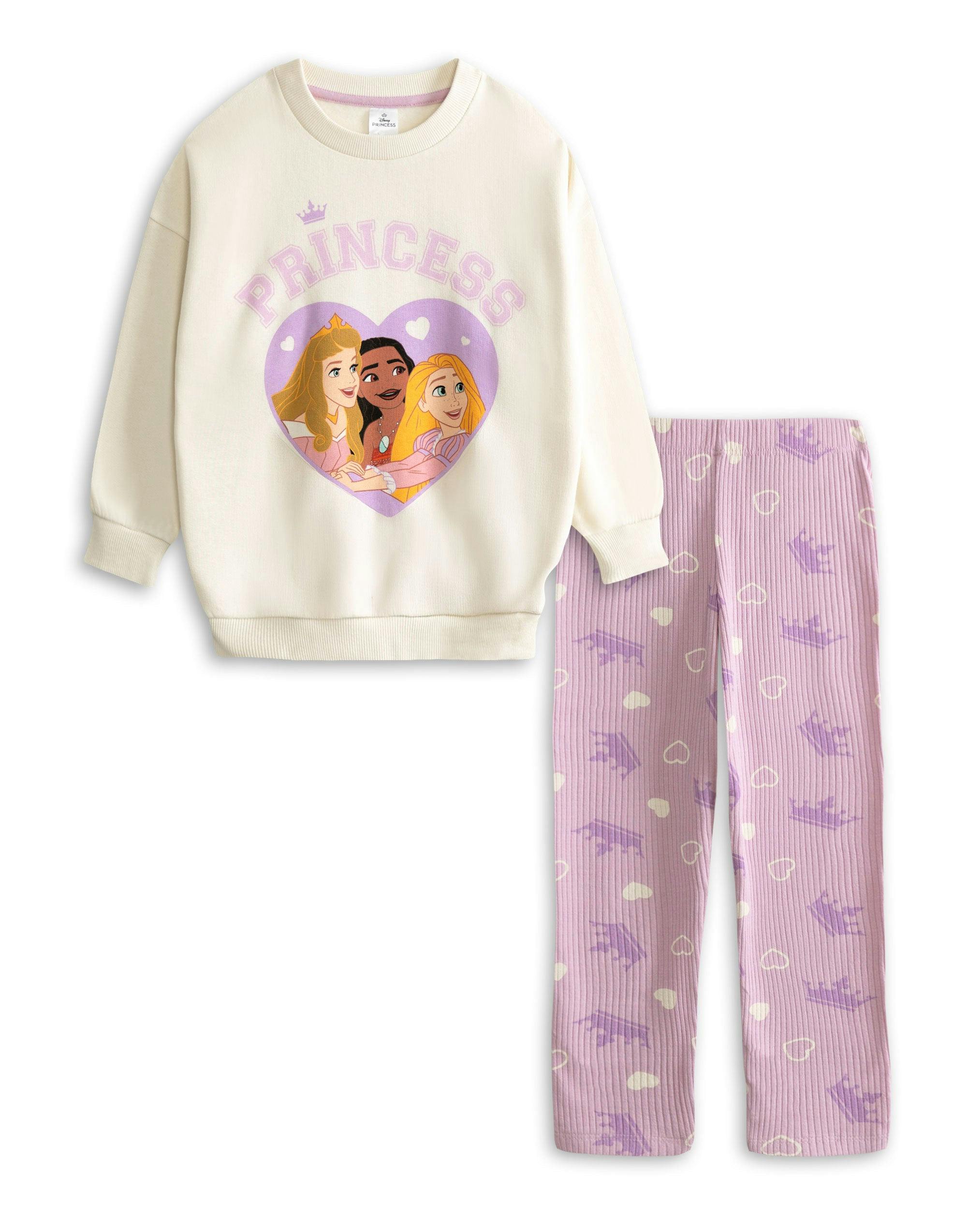 Vanilla Underground Girls Pink Disney Princess Sweatshirt And Joggers Set - 2-3 Years
