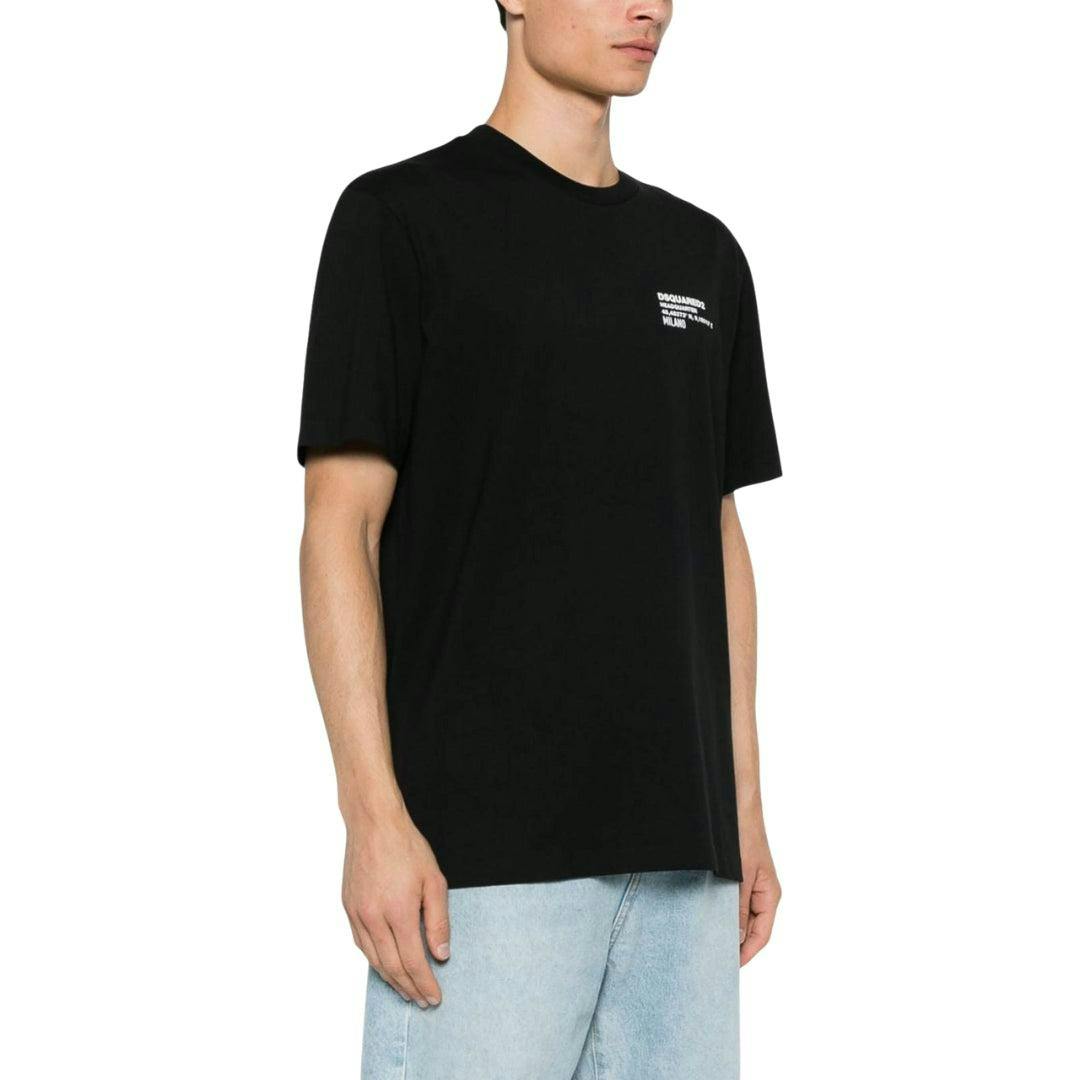 Dsquared2 Men's Black Headquarters Logo Cotton T-Shirt - L - 100% Cotton