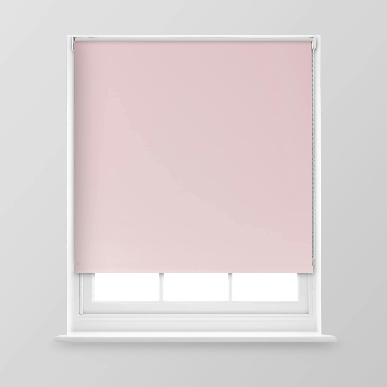 Rackhams Pink Trimmable Blackout Roller Blind - 2Ft - Blush - 60Cm(W) X 170Cm(L)