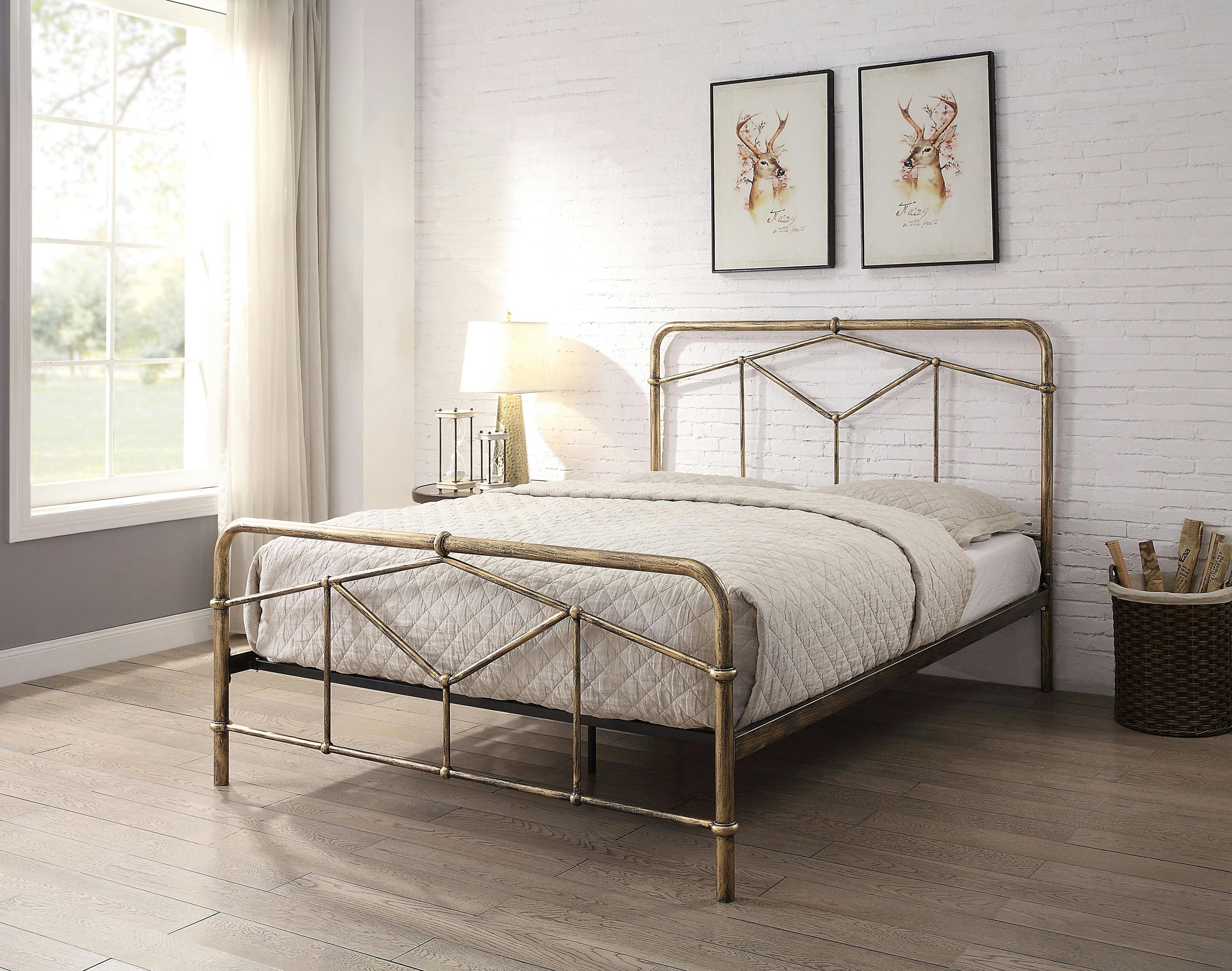 Flintshire Furniture Bronze Axton 5Ft Antique Metal Bed Frame - 5Ft - Steel - Antique