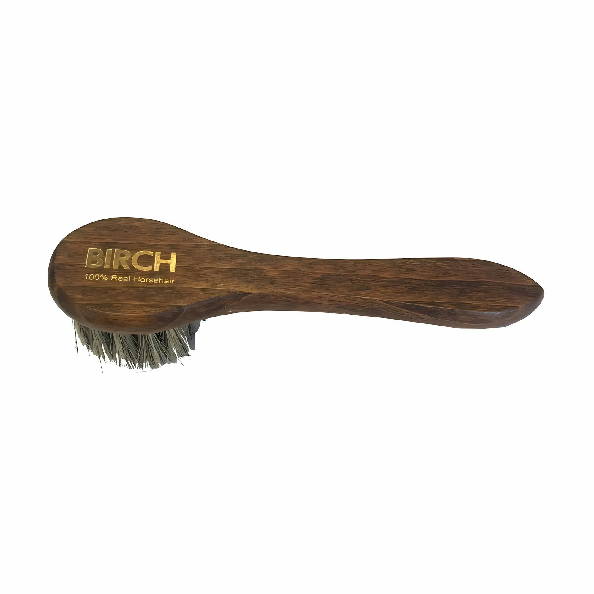 Birch Cream/Grey Horsehair Dauber Brush - For Applying Shoe Polish And 15Cm