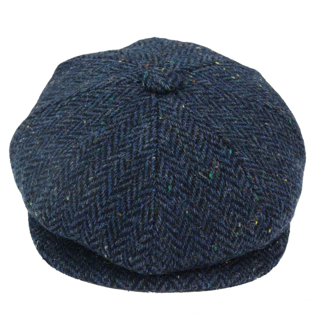 Truclothing Blue 8 Panel Baker Newsboy Hat Tweed Wool 1920S Peaky Cap - 2XL