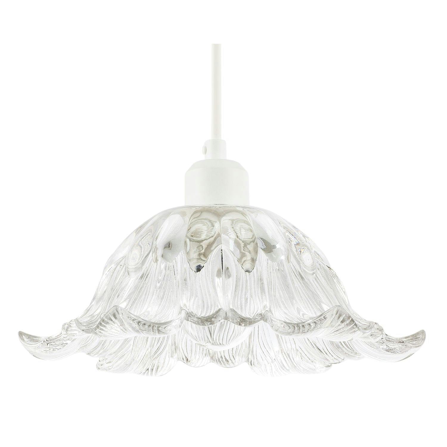 Happy Homewares Light Art Nouveau Sculptural Clear Glass Pendant Ceiling Ing Shade