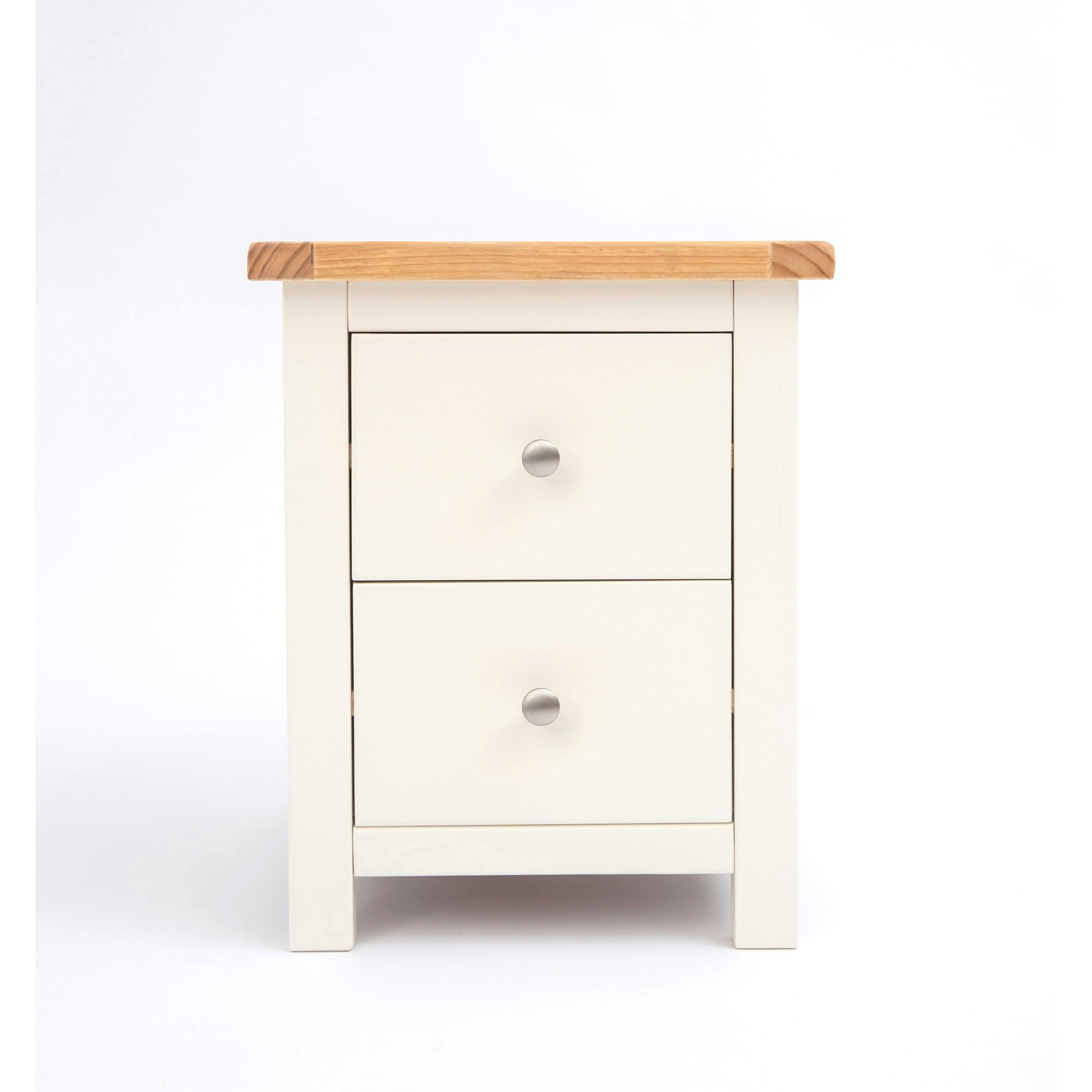 Cabinet Bits White Maggiori 2 Drawer Bedside Table - Off