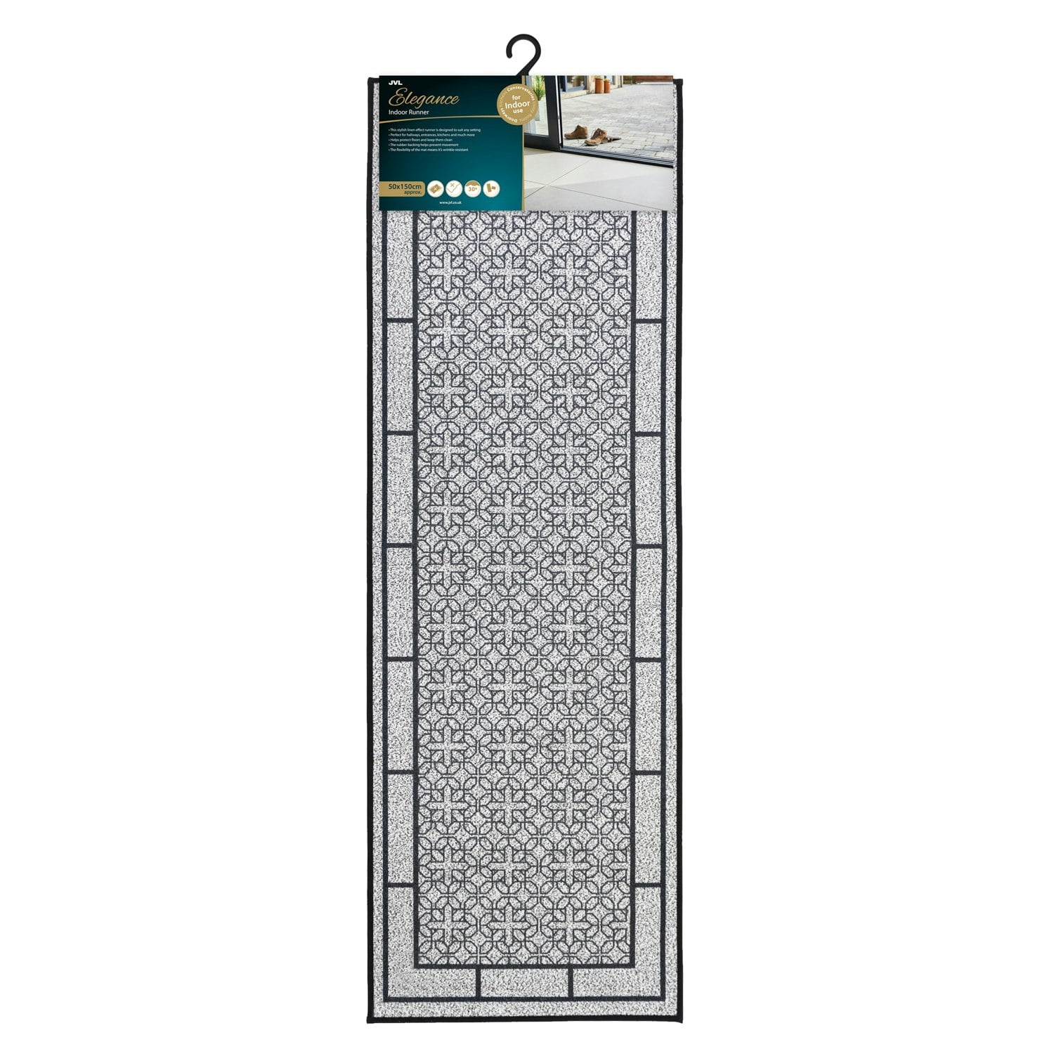 Rackhams Grey Avanti Machine Washable Entrance Runner Doormat, 50X150cm