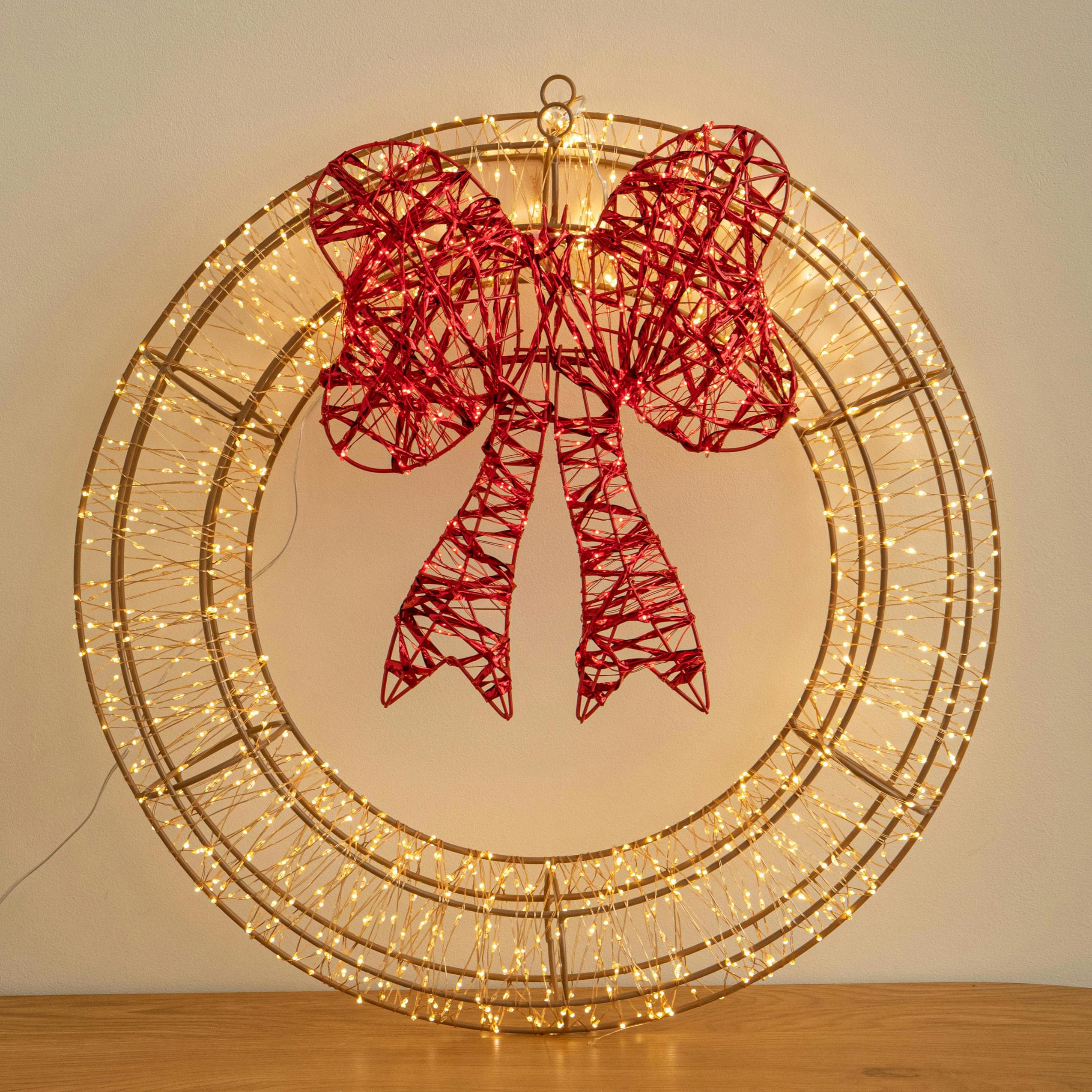 Samuel Alexander 50Cm Galaxy Christmas Light Up Wreath, 1440 Warm White Leds - Gold - Image 2