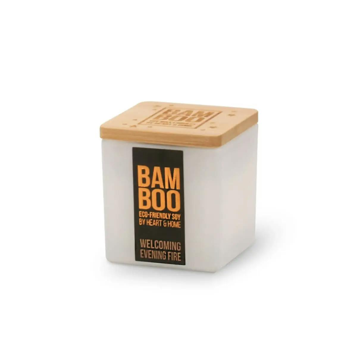 Bamboo White Welcoming Evening Fire - Small Candle