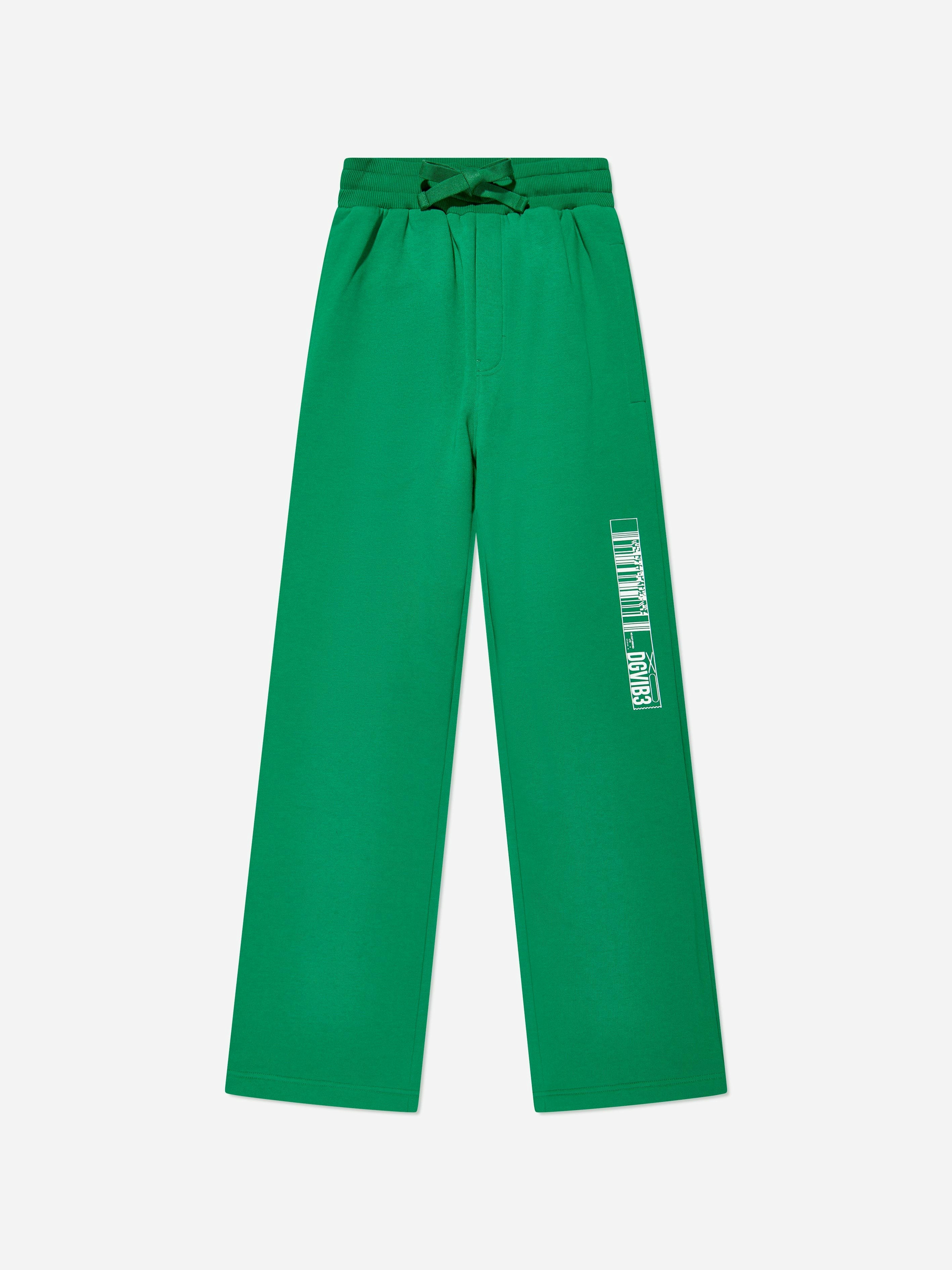 Dolce & Gabbana Kids Boys Green Dolce & Gabbana Dg Vibe Joggers In - S (12 Yrs)