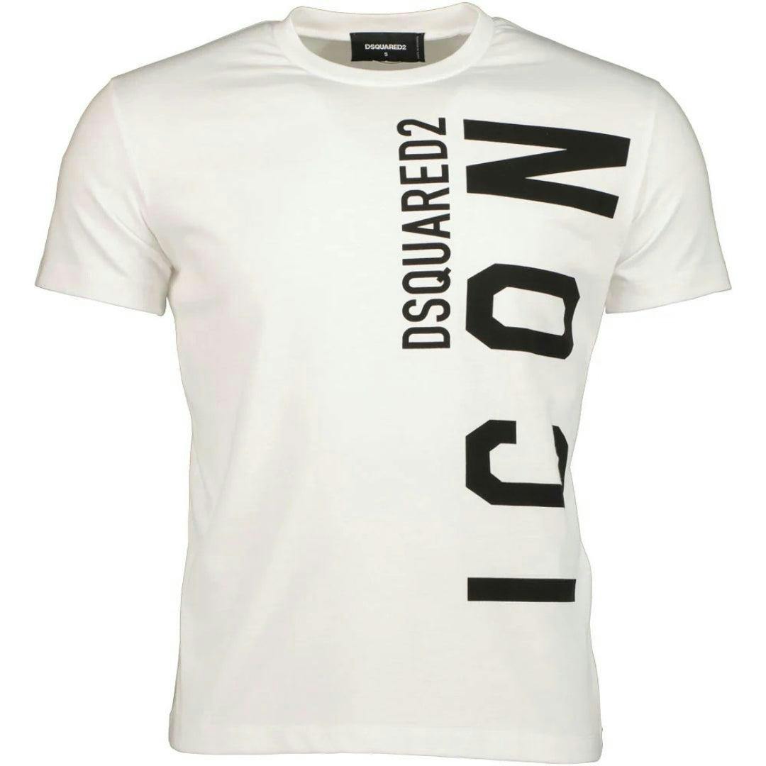 Dsquared2 Unisex White/Black Adult Large Logo T-Shirt - M - 100% Cotton