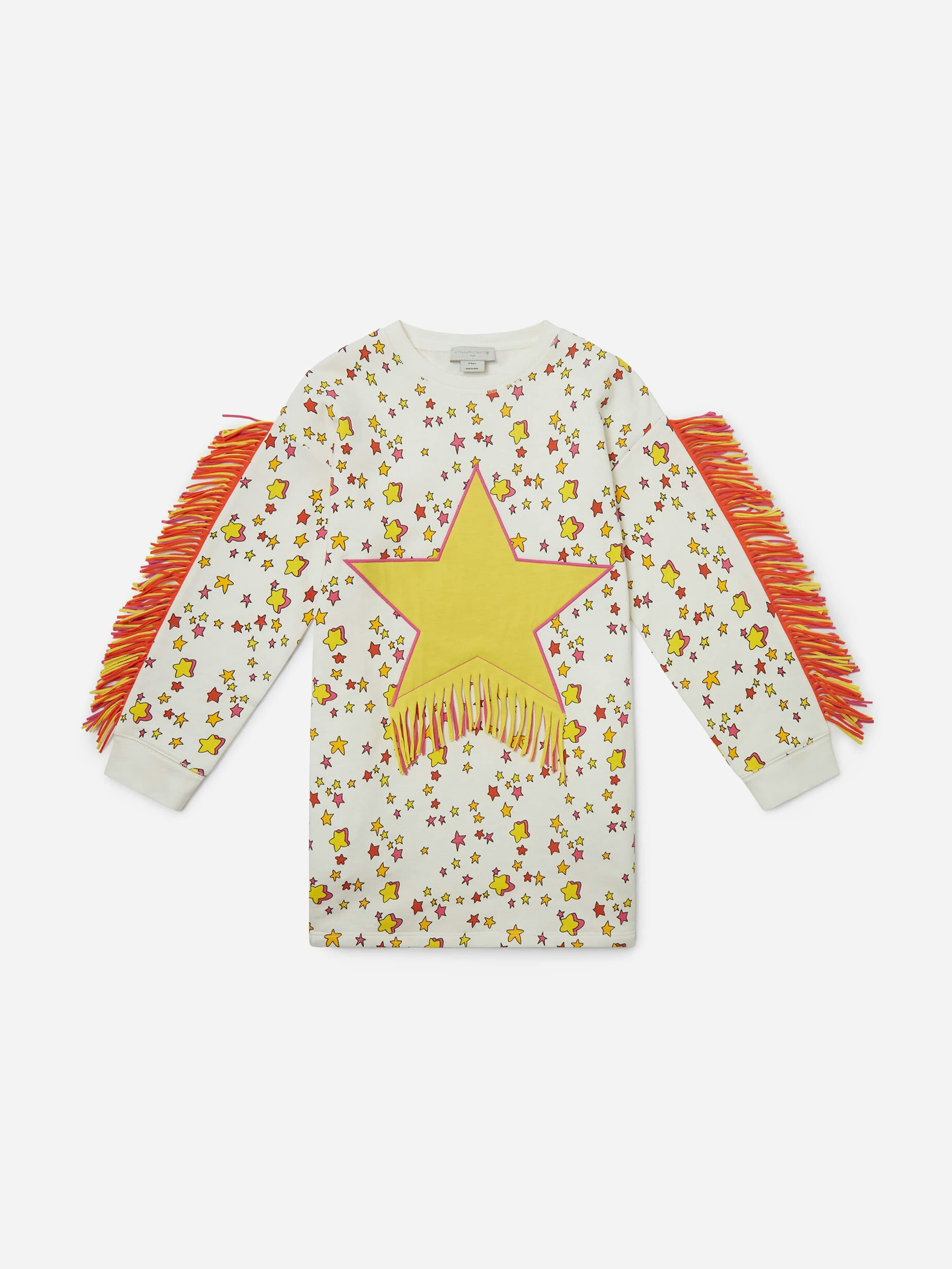 Stella Mccartney Kids Girls Ivory Stella Mccartney Star Sweater Dress In - 4 Yrs