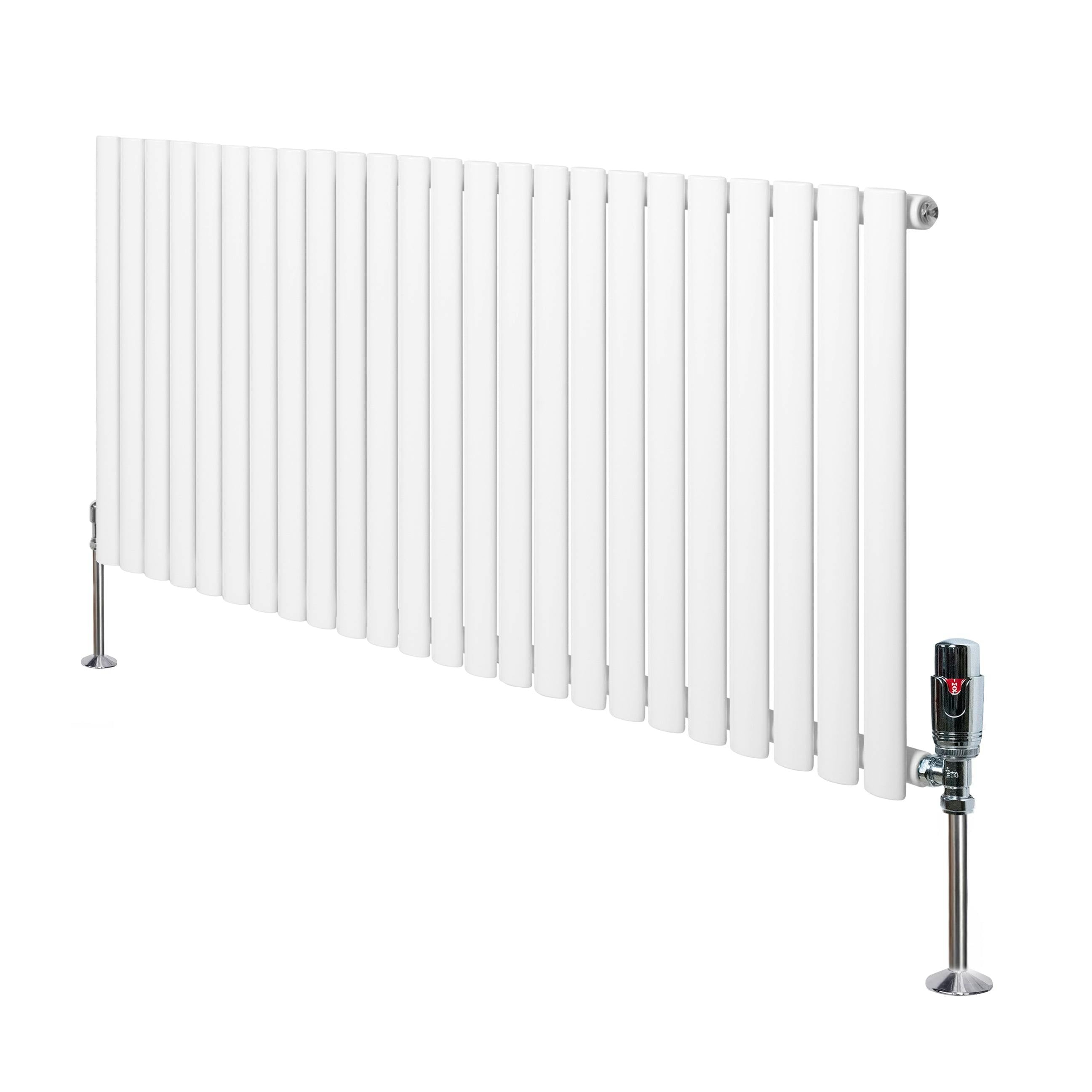 Monstershop White Oval Single Column Radiator & Valves – 600Mm X 1440Mm –