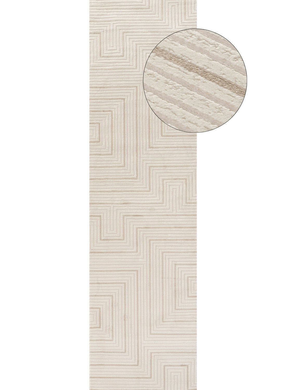 The Rugs Cream/Beige Carmel - Geometric Rug | 6040 - 80X300 Cm