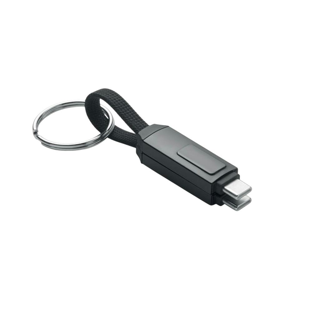 Midocean Black Keysto Keyring Charging Cable - One Size