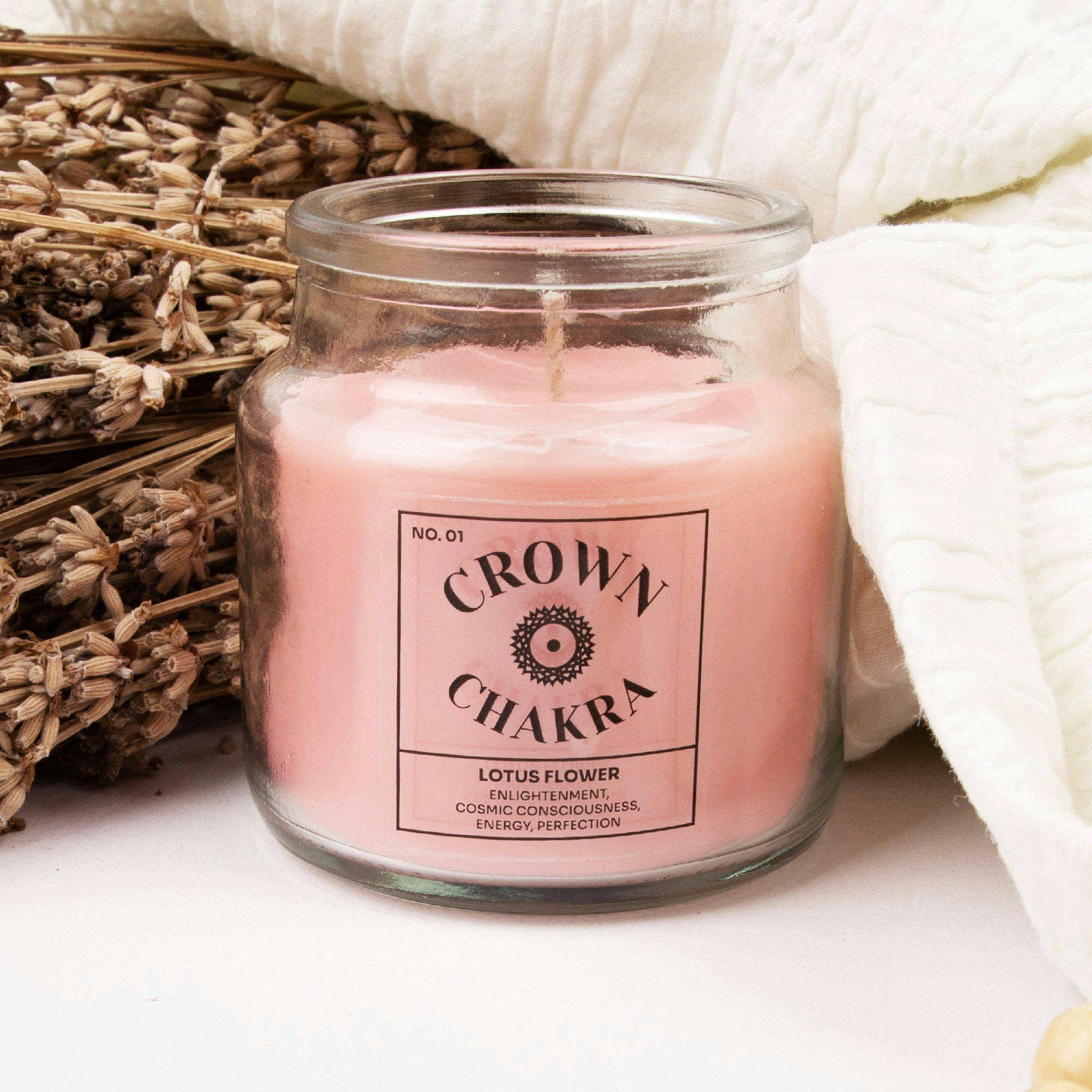 Rackhams Lavender/Light Seven Chakra Candles - Lotus