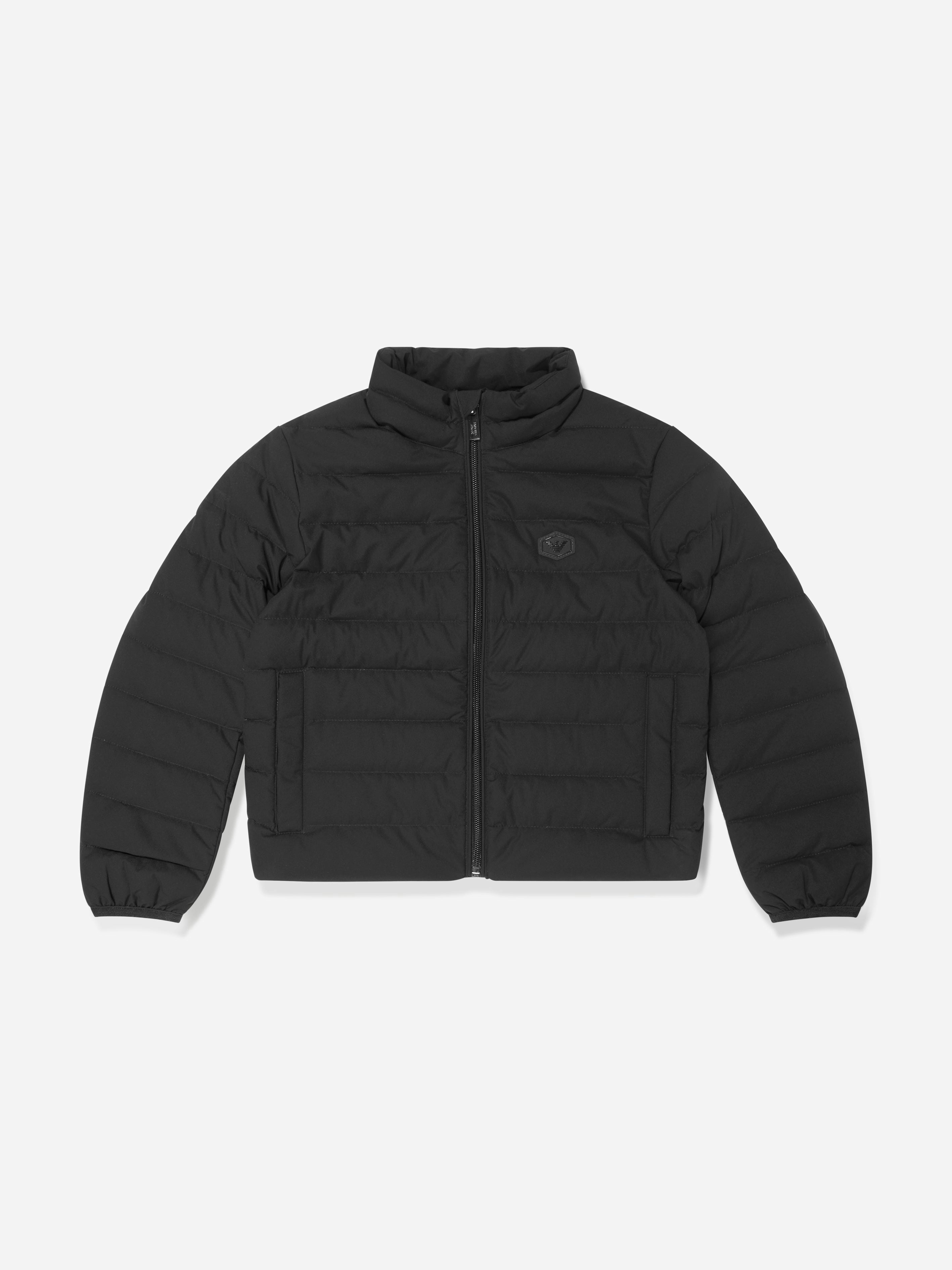 Emporio Armani Boys Black Down Puffer Jacket In - 10 Yrs