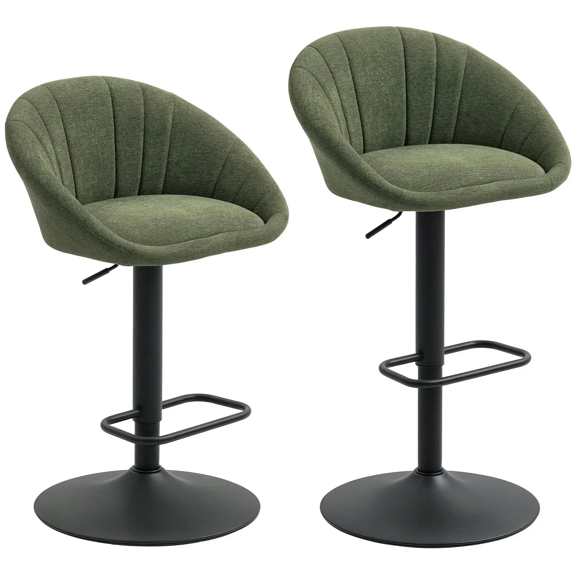 Rackhams Dark/Green Set Of Two Relaxed Tub Bar Stools