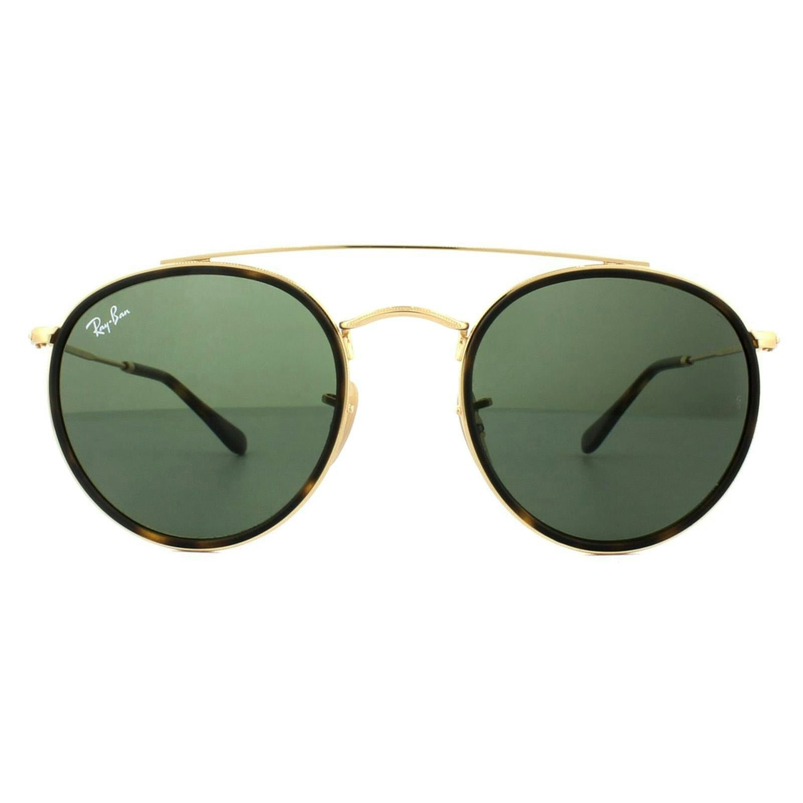 Ray-Ban Unisex Gold Round Green Round Double Bridge 3647N Sunglasses - Image 13