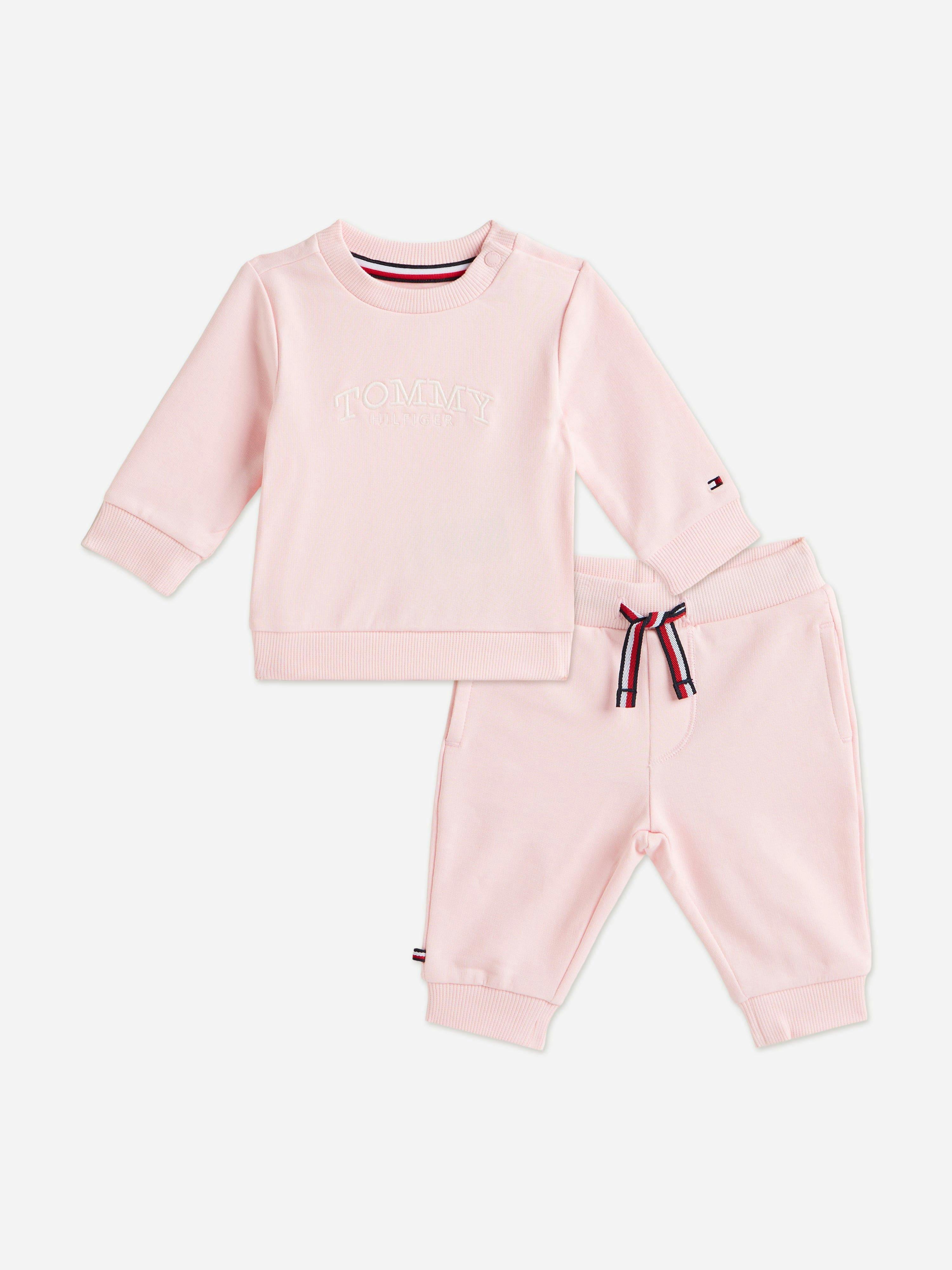 Tommy Hilfiger Women's Pink Baby Girls Monotype Trackuit In - 12 Months