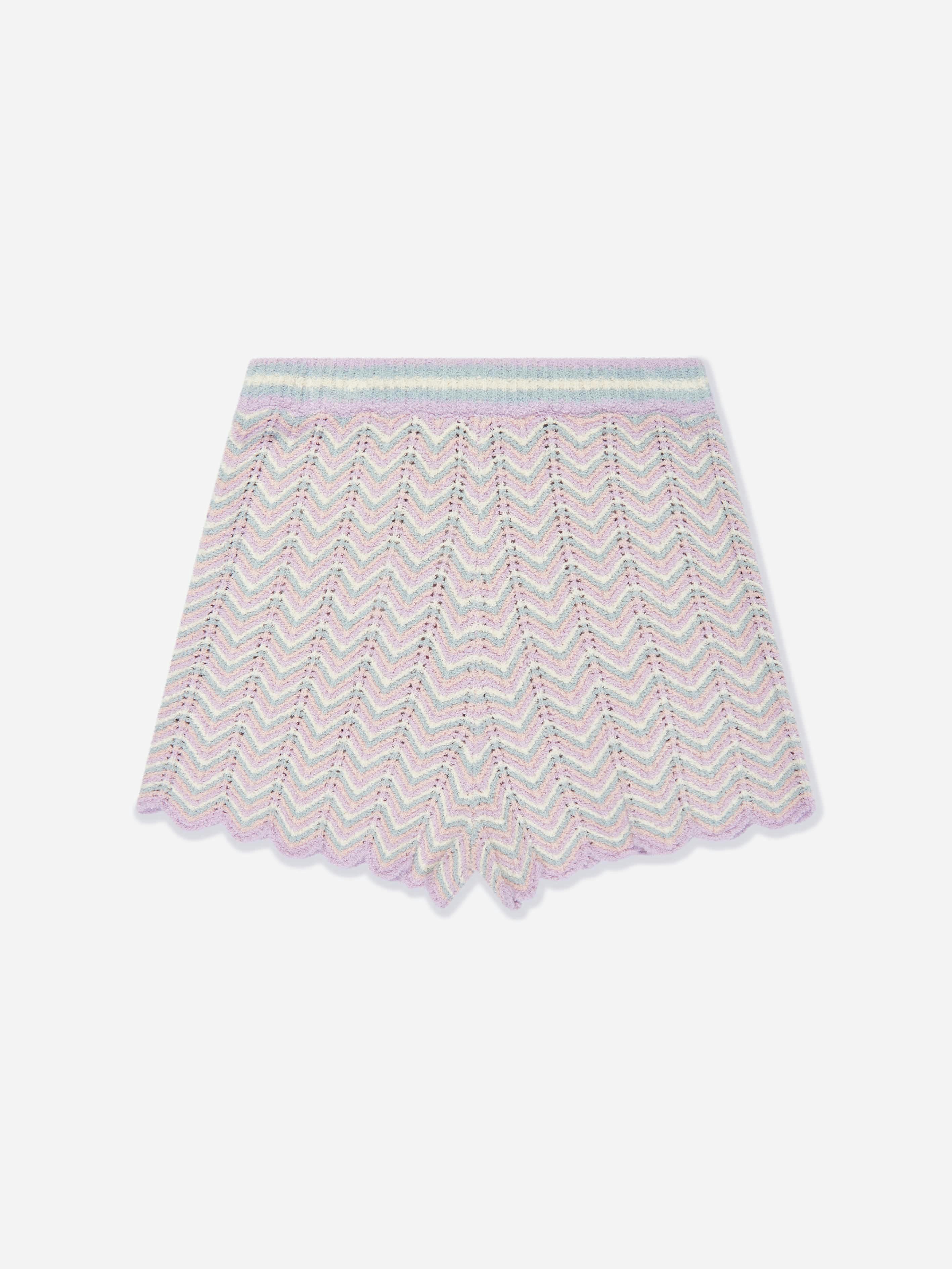 Zimmermann Girls Halliday Textured Knit Shorts In Multicoloured - Multicoloured - 6 Yrs