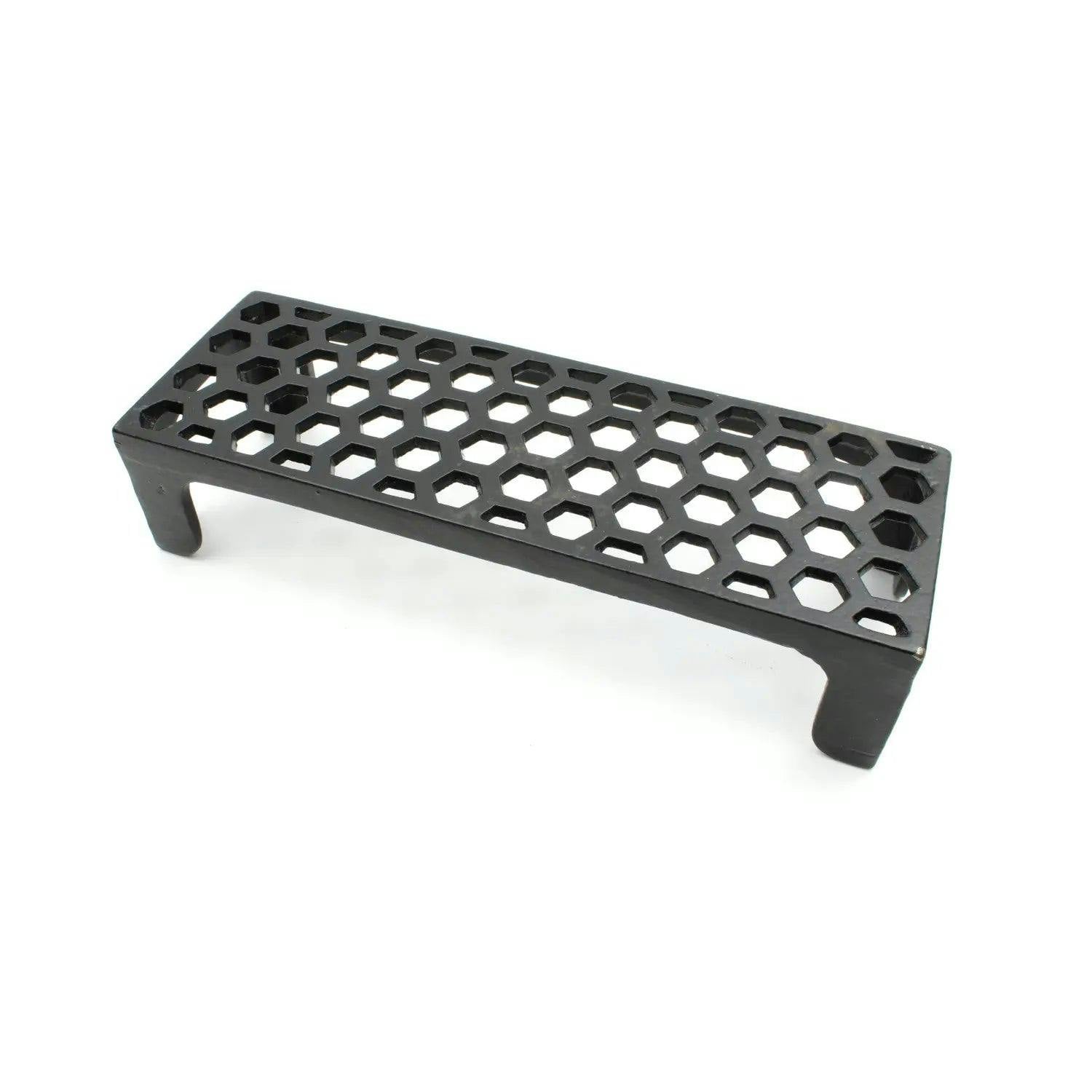 Oakcrafts Black Antique Cast Iron Single Honeycomb Air Brick In Satin - 235Mm X 80Mm