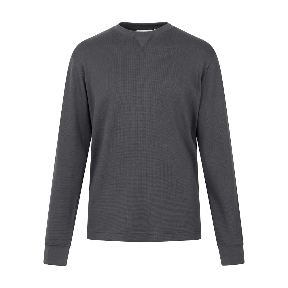 Mountain Warehouse Men's Tillsbury Textured Waffle Crew Neck Long-Sleeved Sweatshirt - Charcoal - Xs - Charcoal - 60% Cotton/40% Polyester
