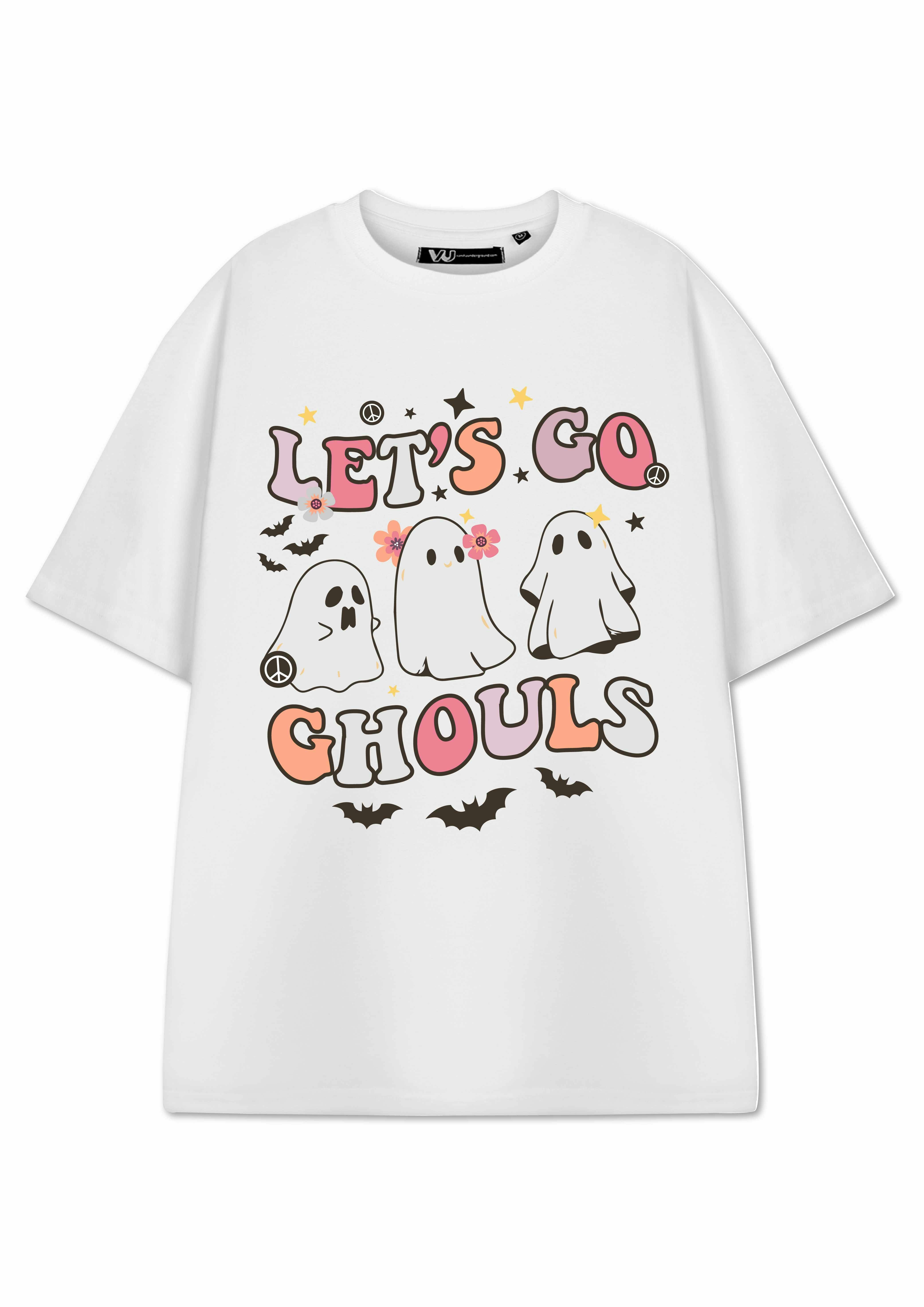 Vanilla Underground Women's White Show Me The Merch Let's Go Ghouls Short Sleeved T-Shirt - Large
